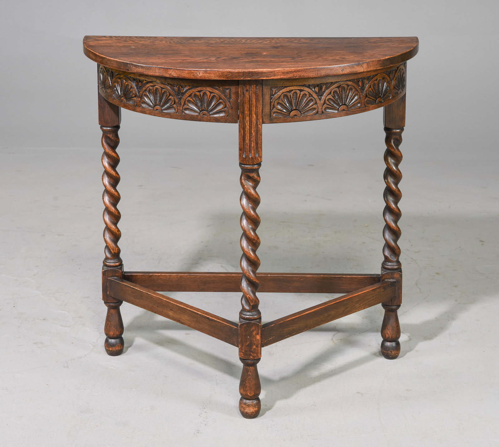 British Carved Oak  Demi Lune Hall Table #2 (1 of 3)