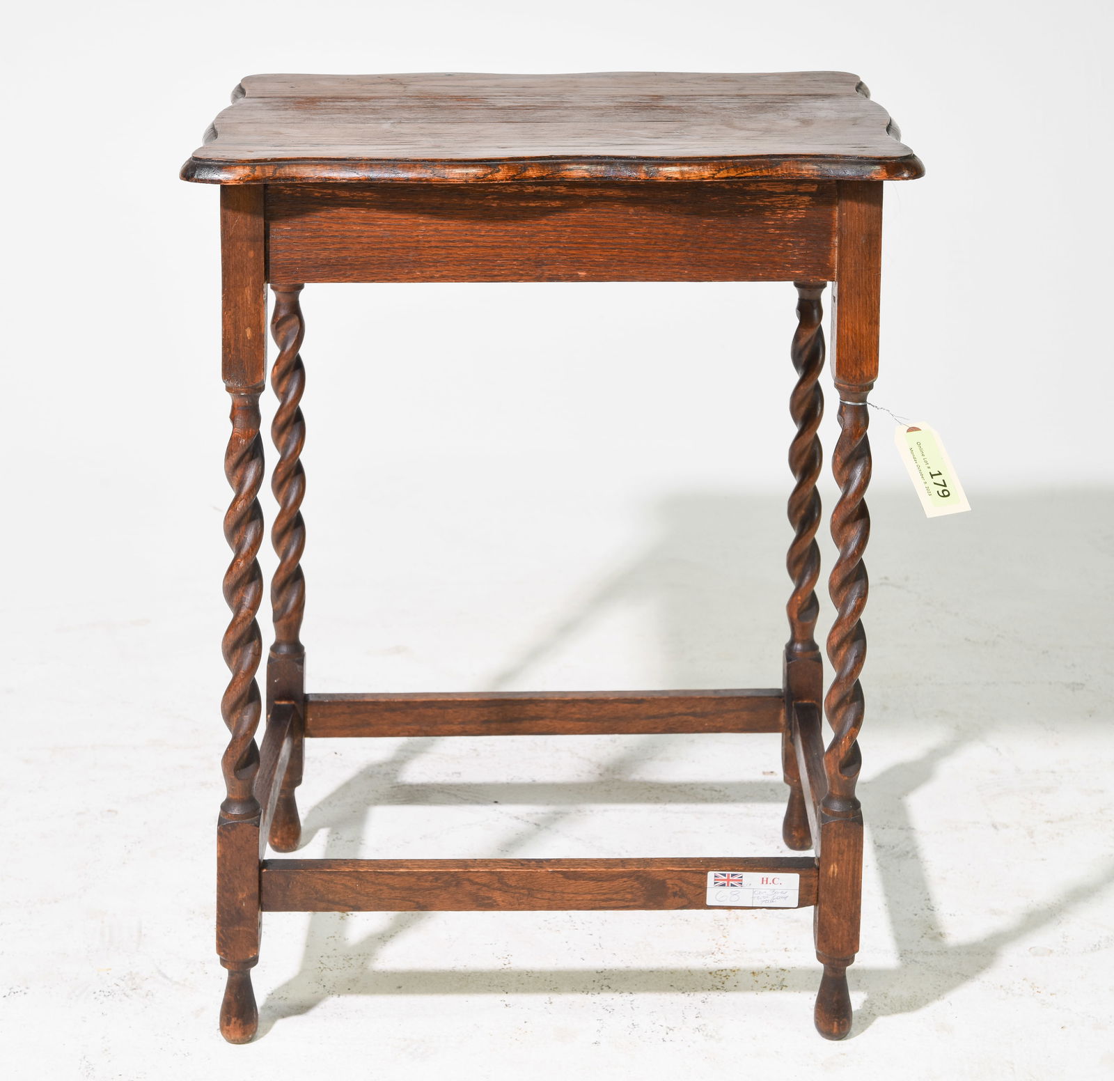 British Oak Barley Twist Occasional Table c.1920's (1 of 2)