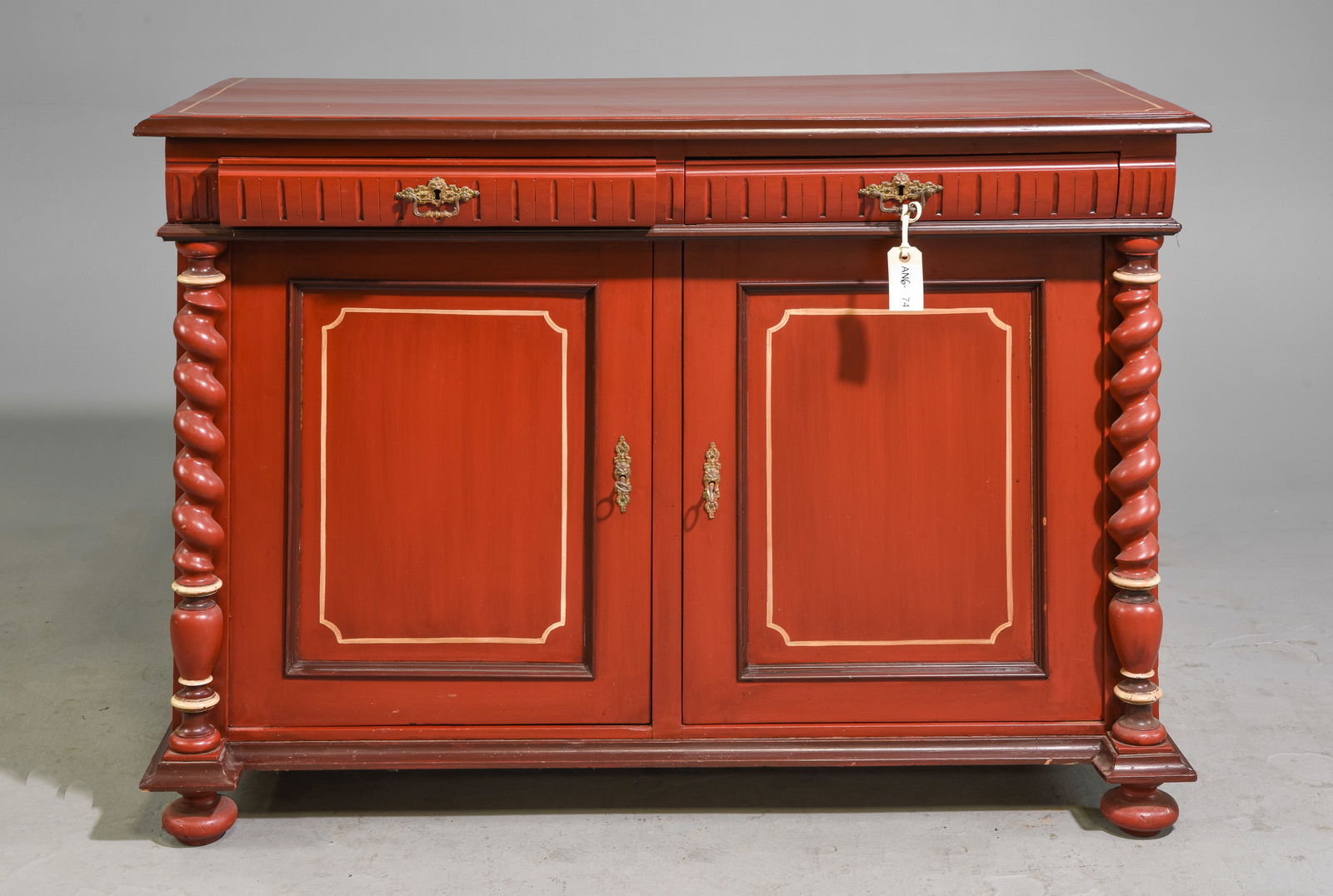 Pine Painted Barley Twist Chest (1 of 7)