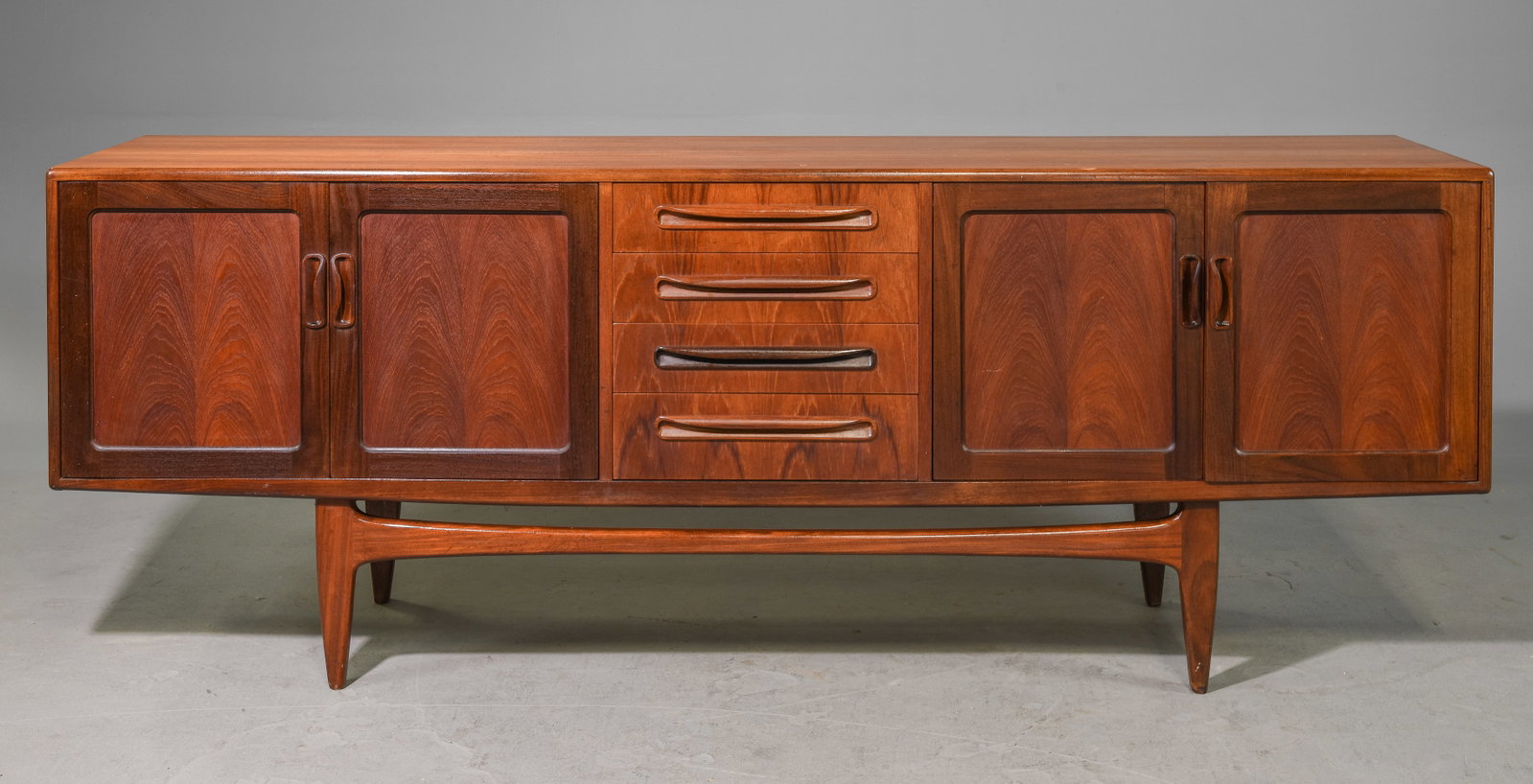 Mid Century Large "Fresco" Sideboard - G-Plan: This Danish Modern Style Teak Credenza is made by Mid Century Modern Furniture Maker G Plan ( GPlan ) & is part of their "Fresco" Range. - 32 inches tall x 84 x 18