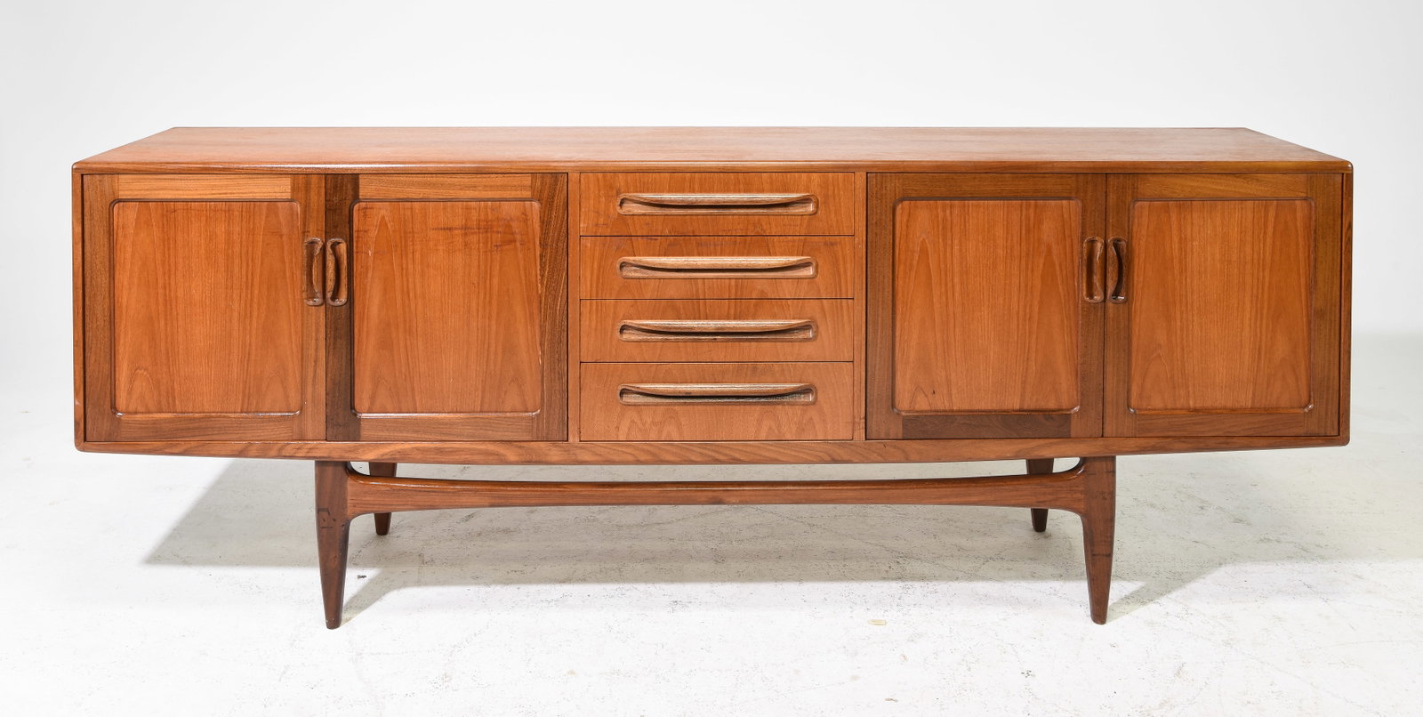 Mid Century Large "Fresco" Sideboard - G-Plan: This Danish Modern Style Teak Credenza is made by Mid Century Modern Furniture Maker G Plan ( GPlan ) & is part of their "Fresco" Range. - 32 inches tall x 84 x 18