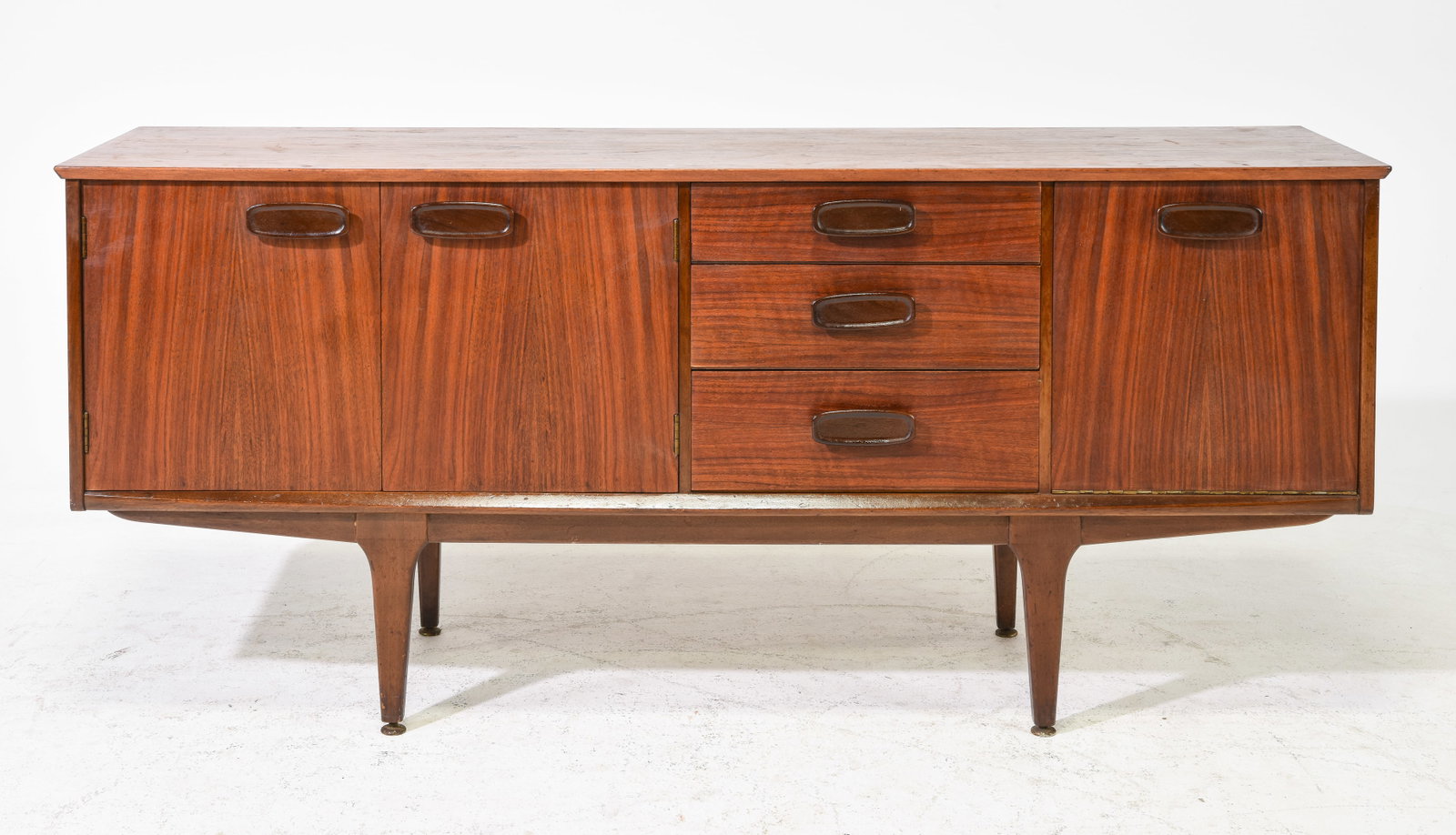 Mid Century Modern Sideboard With Oval Handles: Danish Modern Style Sideboard With Oval Handles - 29 inches tall x 66 x 17.5