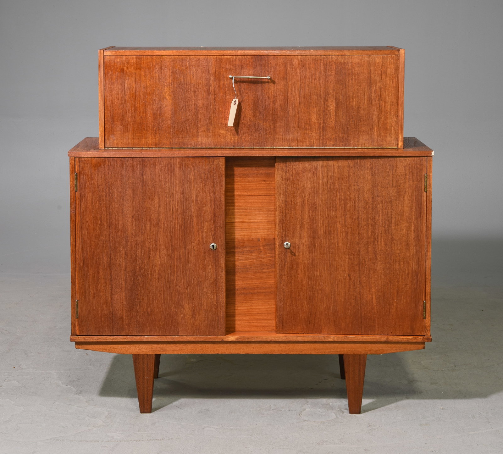 Mid Century Modern Cocktail / Bar Cabinet: Danish Modern Style Cocktail / Bar Cabinet - 44 inches tall x 42 x 14