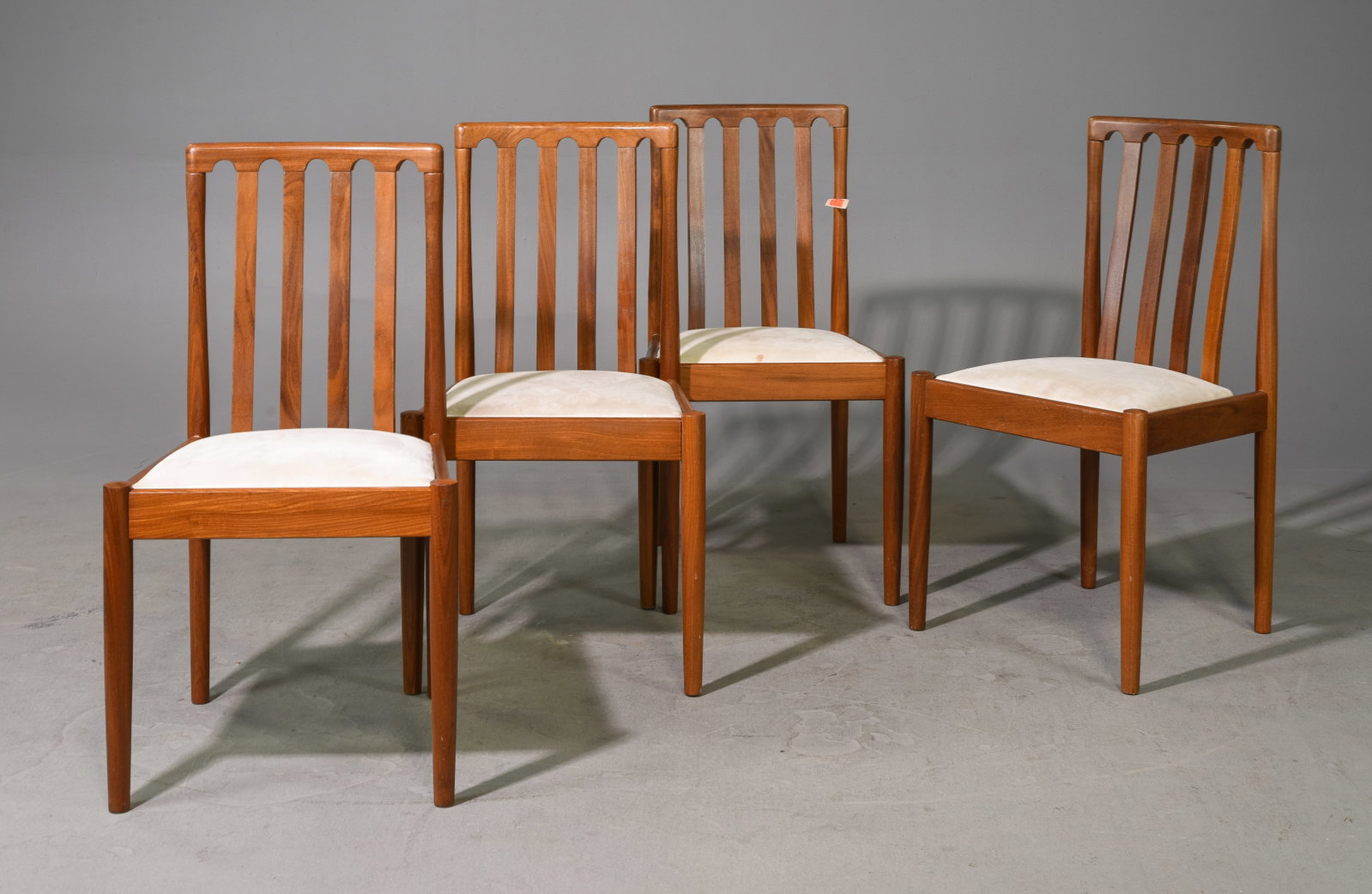 4 Mid Century Modern Dining Chairs - Meredew: 4 Danish Modern Style Dining Chairs By Meredew - 35 in tall x 19 x 19.5, Seat height is 18 inches