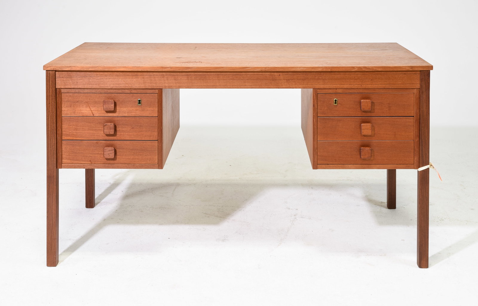 Danish Modern Style Teak 6 Drawers Desk: Danish Modern Style Teak 6 Drawers Desk - 29 inches tall x 53 x 23, kneehole is 25.5 inches