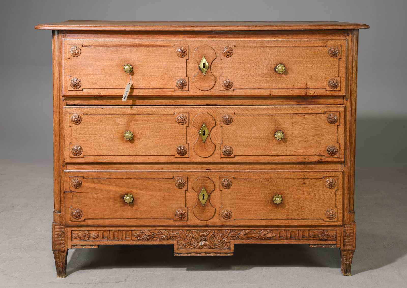 French Large Oak 3 Drawer Chest / Buffet (1 of 8)