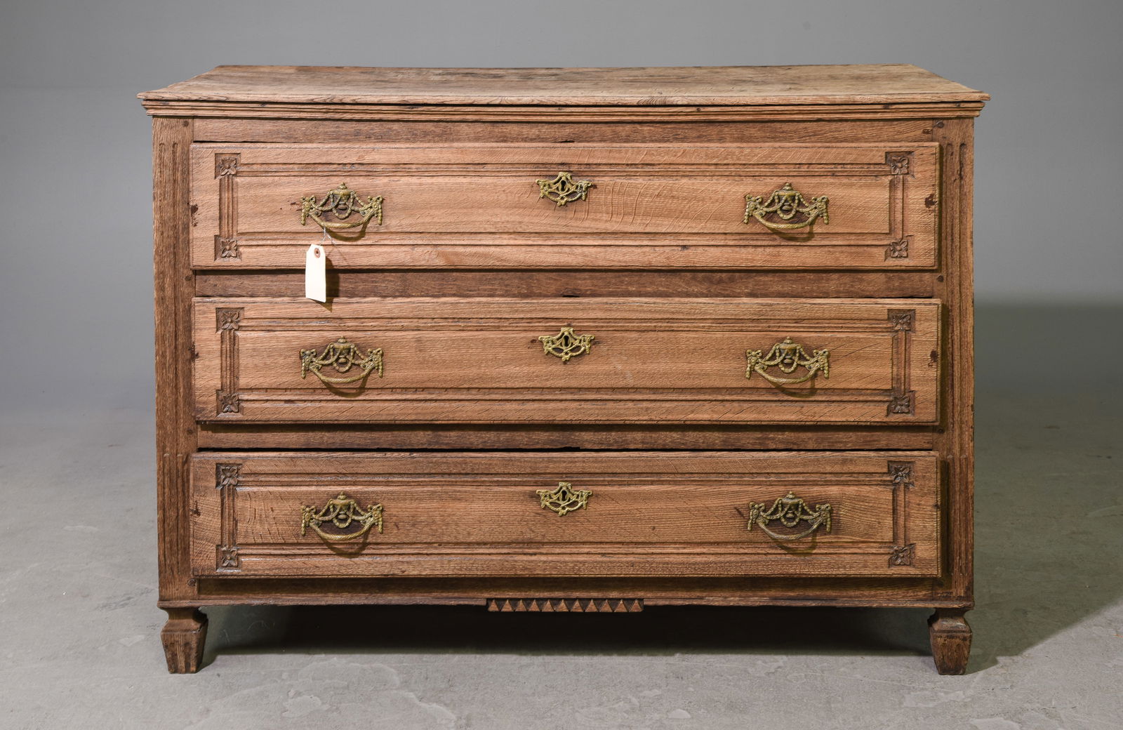French Bleached Oak 3 Drawer Chest c.1890's-1920's (1 of 6)