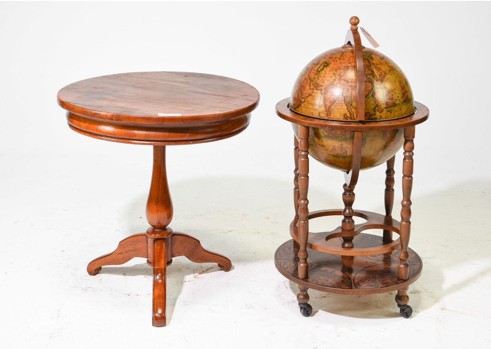 French Cherry Occasional Table & Globe Bar (1 of 6)