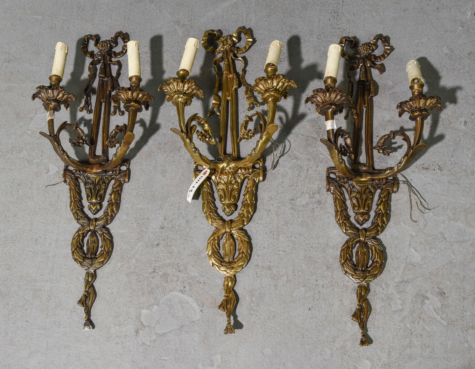 3 Gilt Bronze French Wall Sconces (1 of 3)