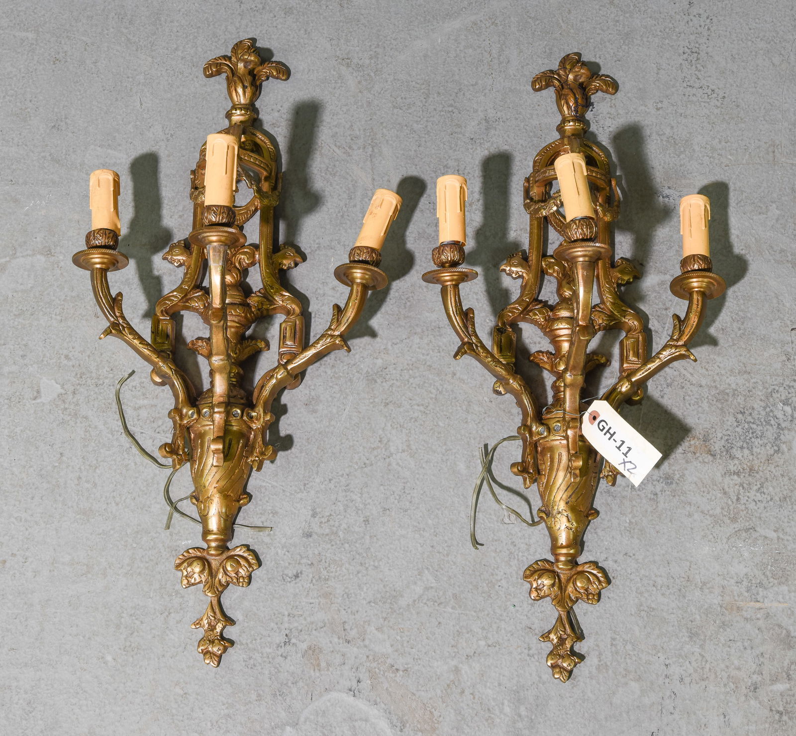 2 Gilt Bronze French Wall Sconces (1 of 3)