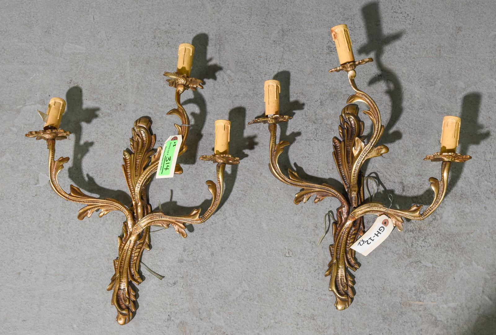 Pair of Gilt Bronze French Wall Sconces (1 of 2)