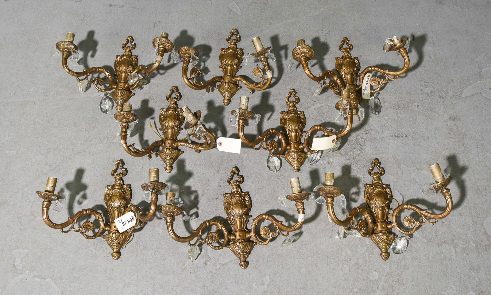 8 Gilt Bronze French Wall Sconces (1 of 2)