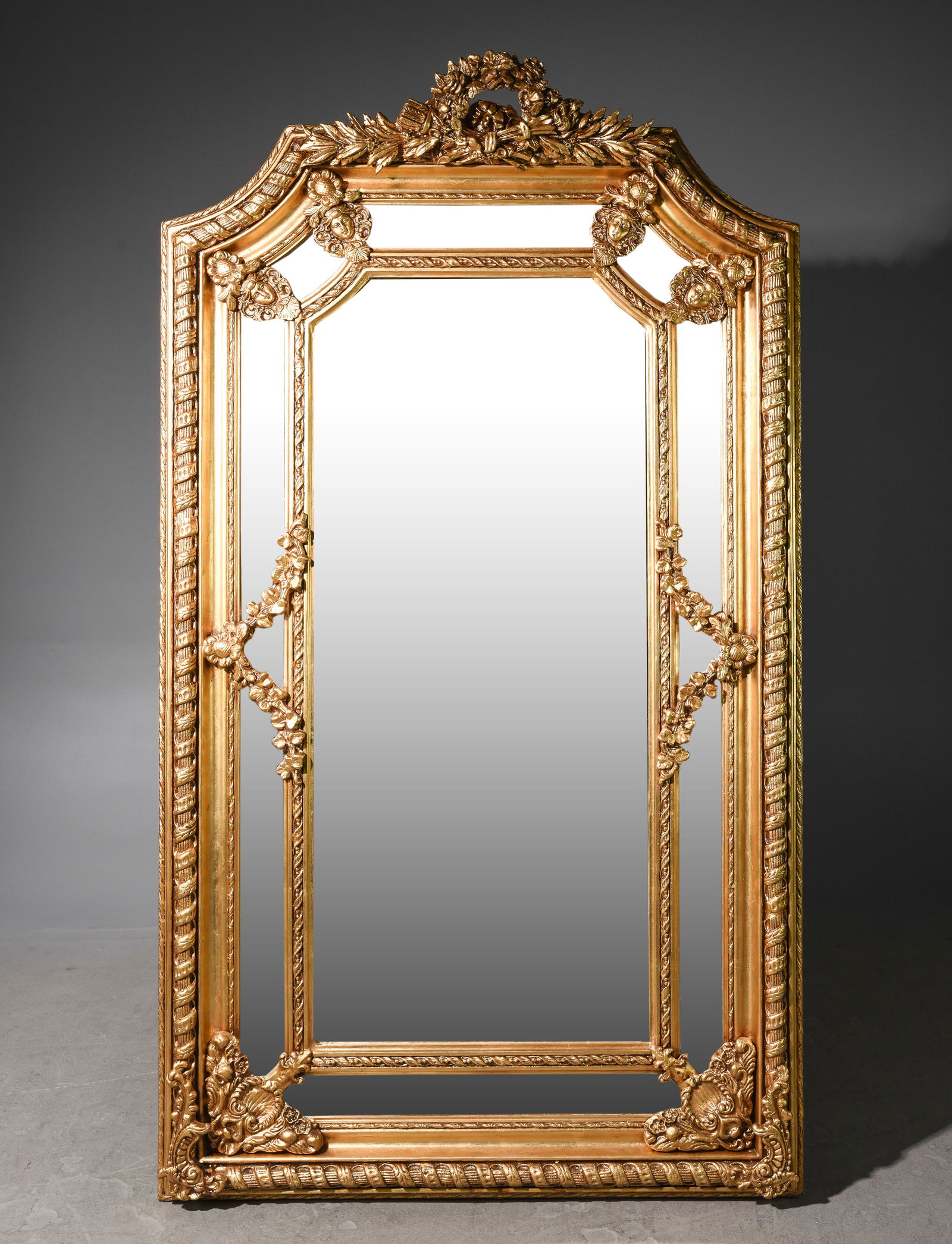 French Style Large Gold Framed Beveled Mirror #1 (1 of 5)