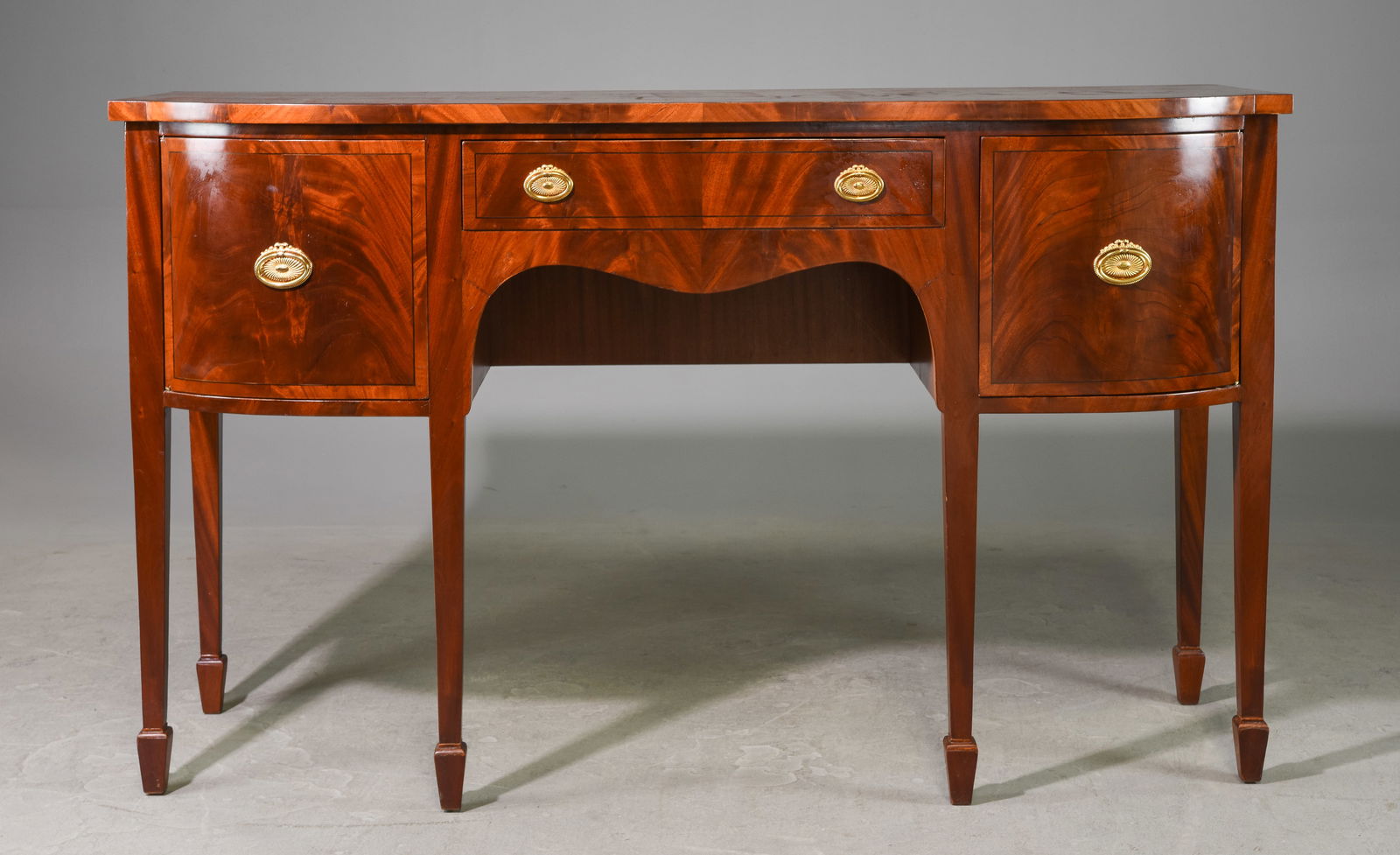 Mahogany Bow Front Sideboard / Server (1 of 8)