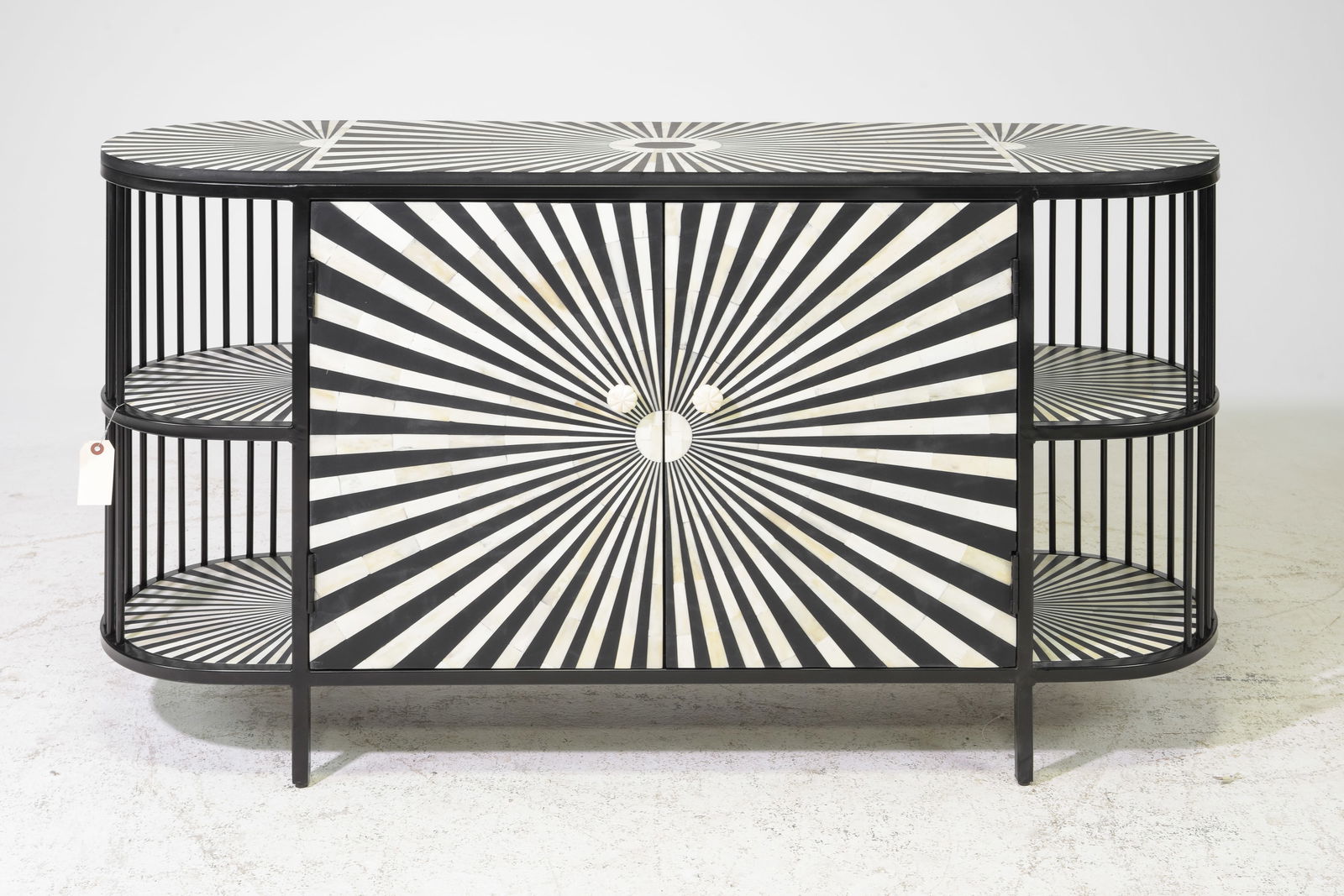 Post Modern Inlaid Burst Pattern Cocktail Cabinet #2 (1 of 5)