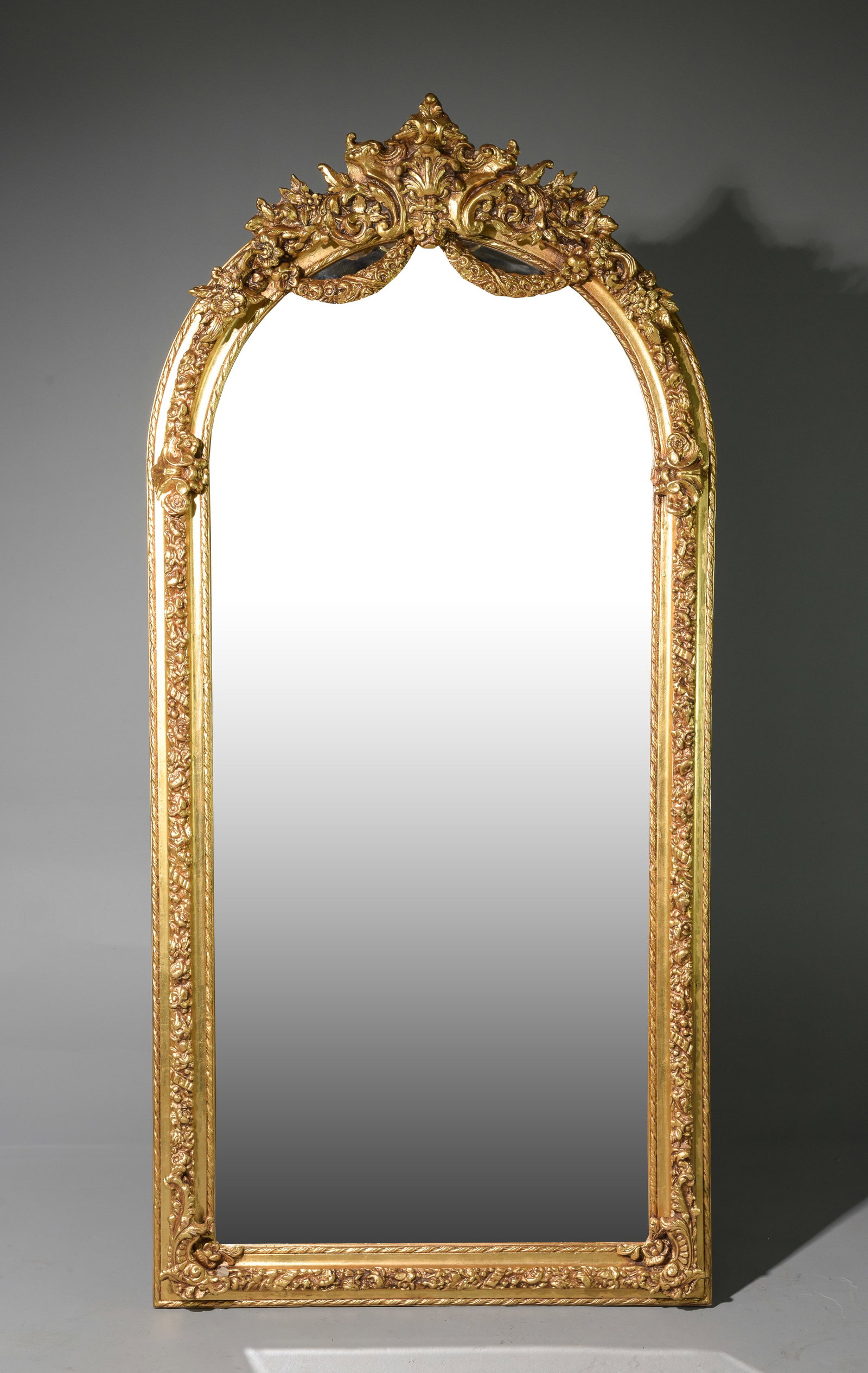 French Style Gold Framed Arch Top Mirror (1 of 4)