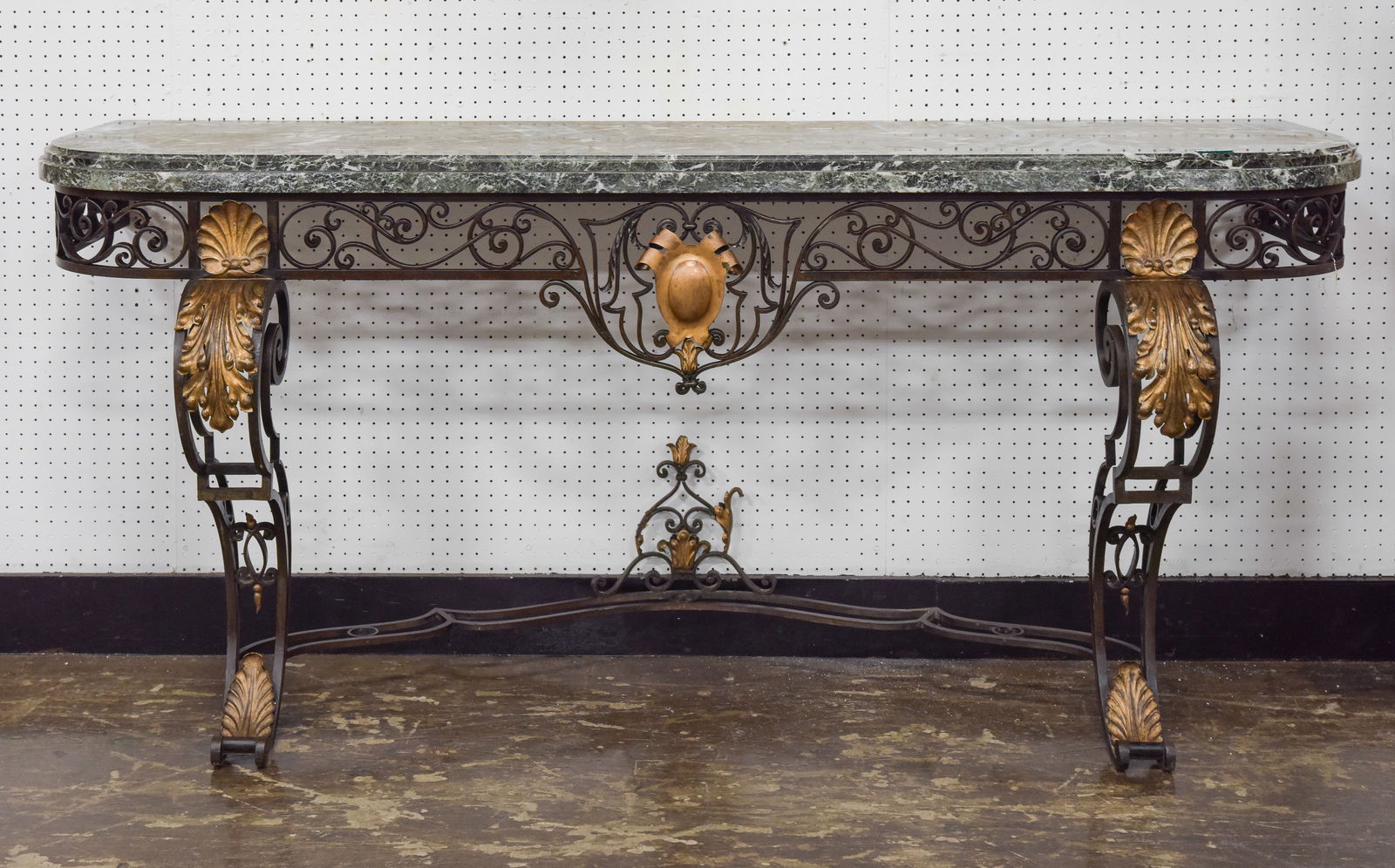 Italian Style Marble Top Iron Wall Console (1 of 7)