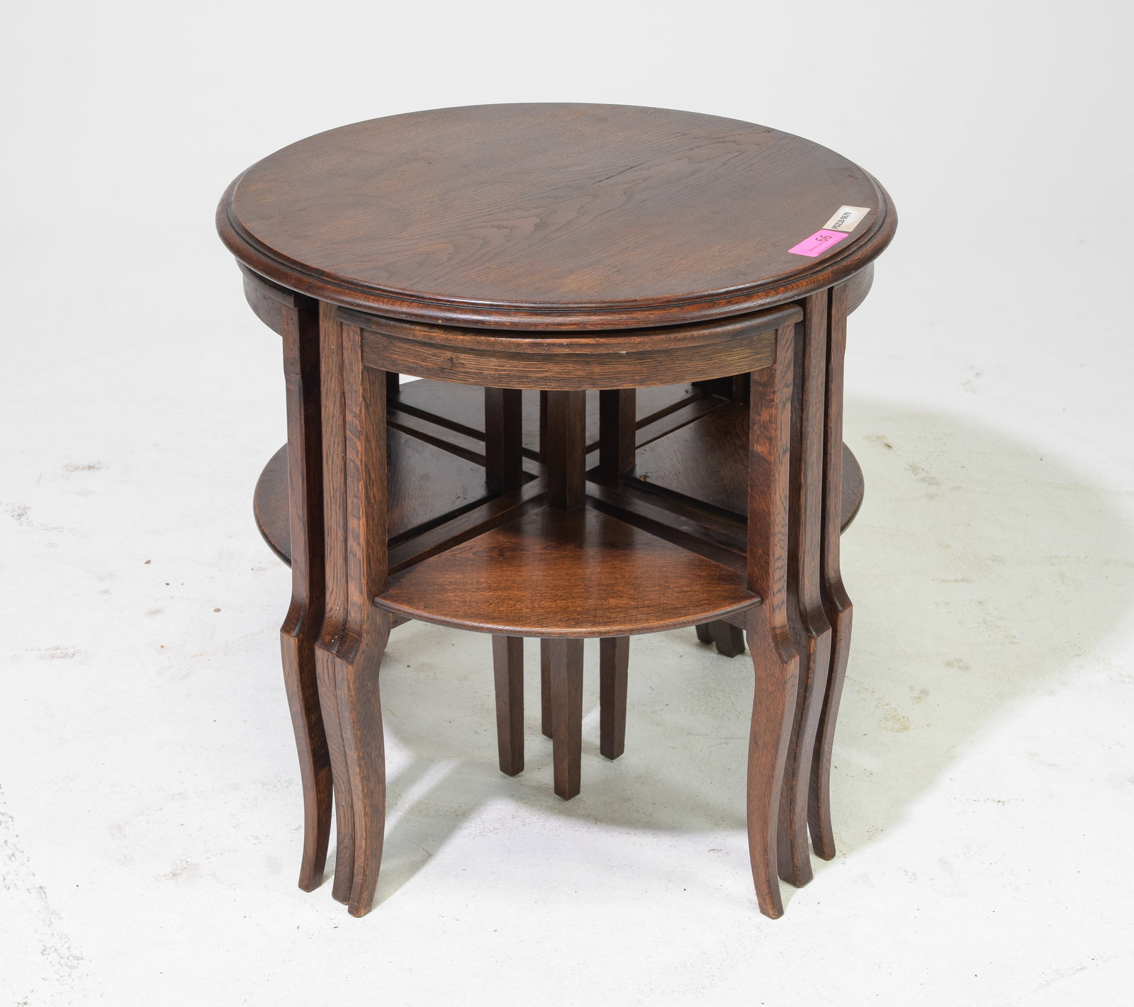 French Regency Style Oak Round Nest of Tables (1 of 2)