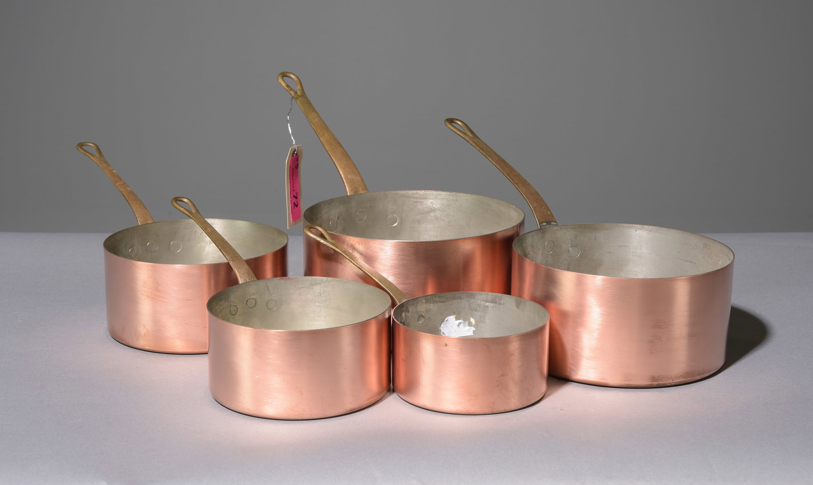 Set of Five French Copper Sauce Pans (1 of 4)