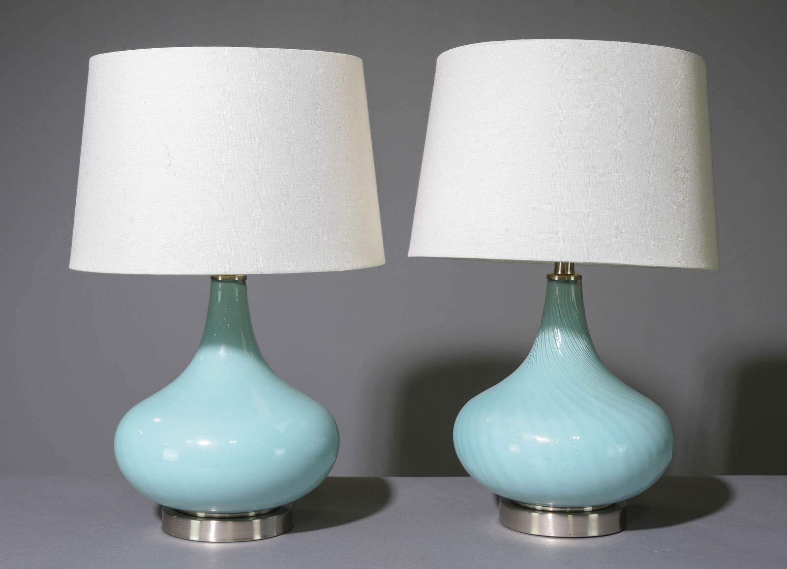 Two Tiffany Blue Modern Table Lamps (1 of 4)