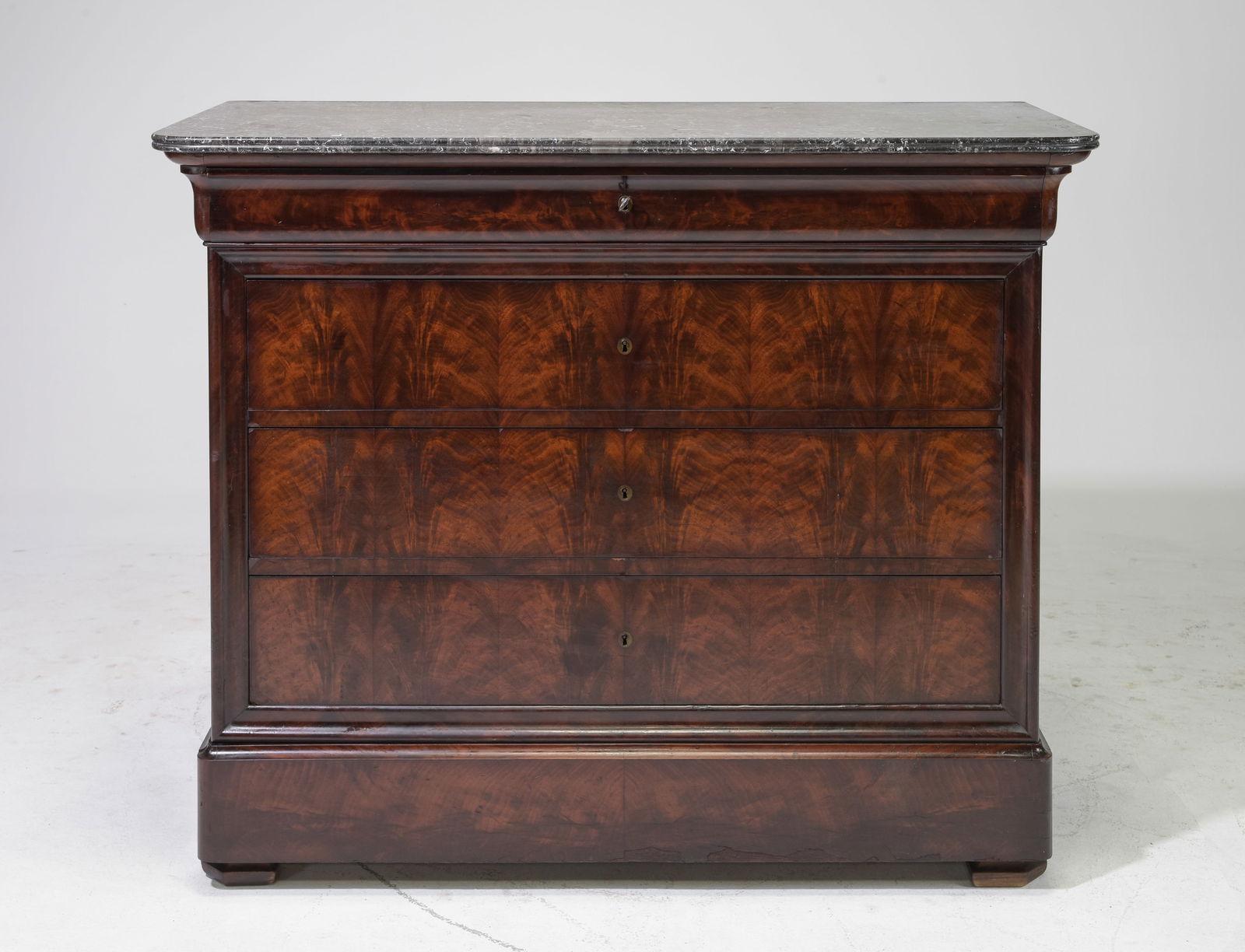 Louis Phillipe Style Mahogany Marble Top Chest (1 of 6)