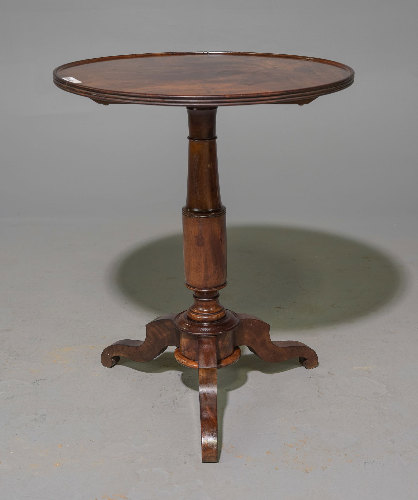 French Small Walnut Pedestal Table (1 of 3)