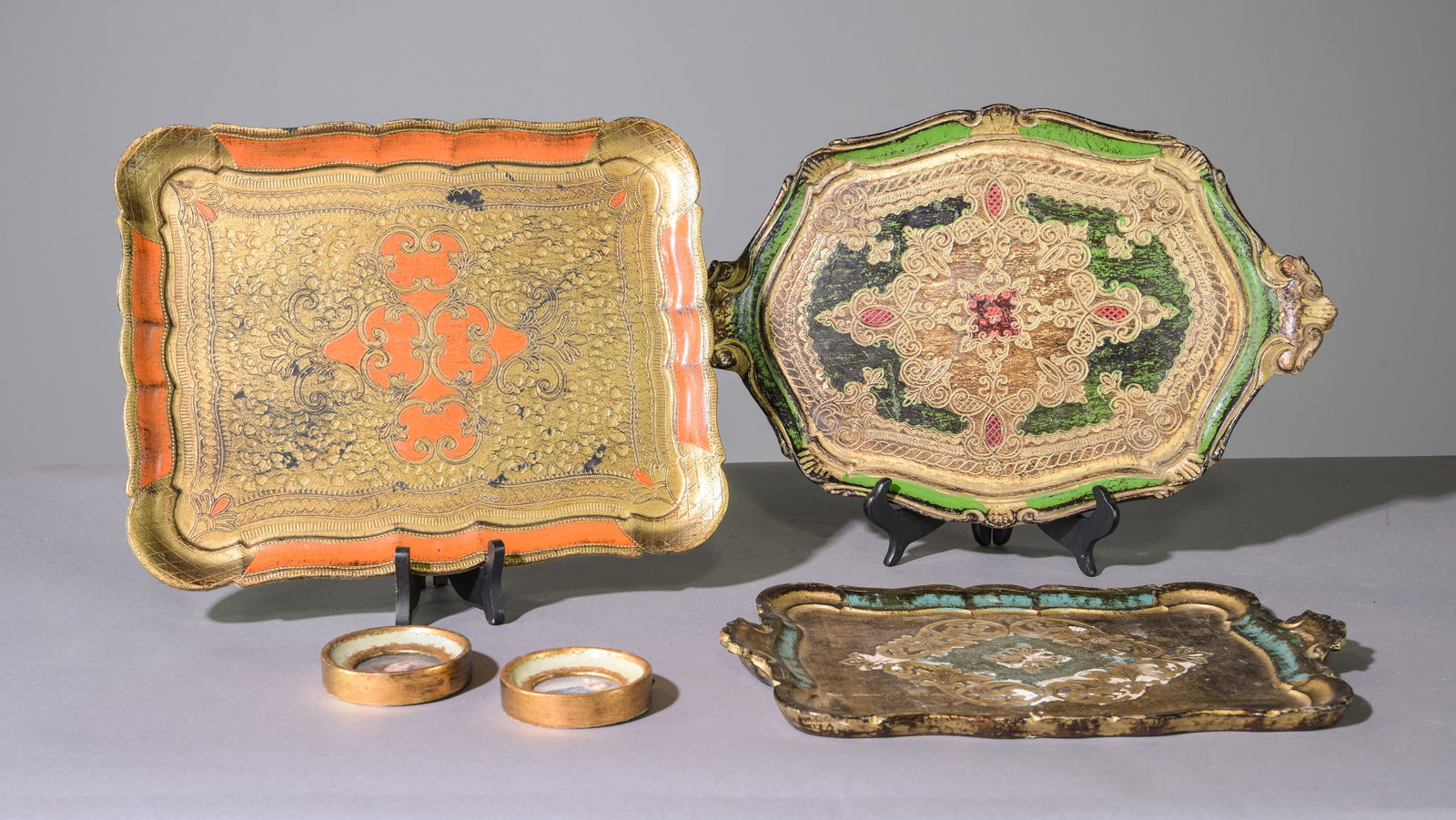 Three Florentine Trays & Two Frames (1 of 2)