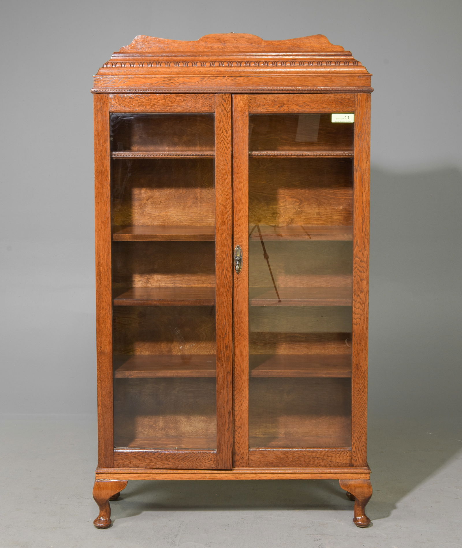 British Oak Double Door Bookcase c.1930's (1 of 4)