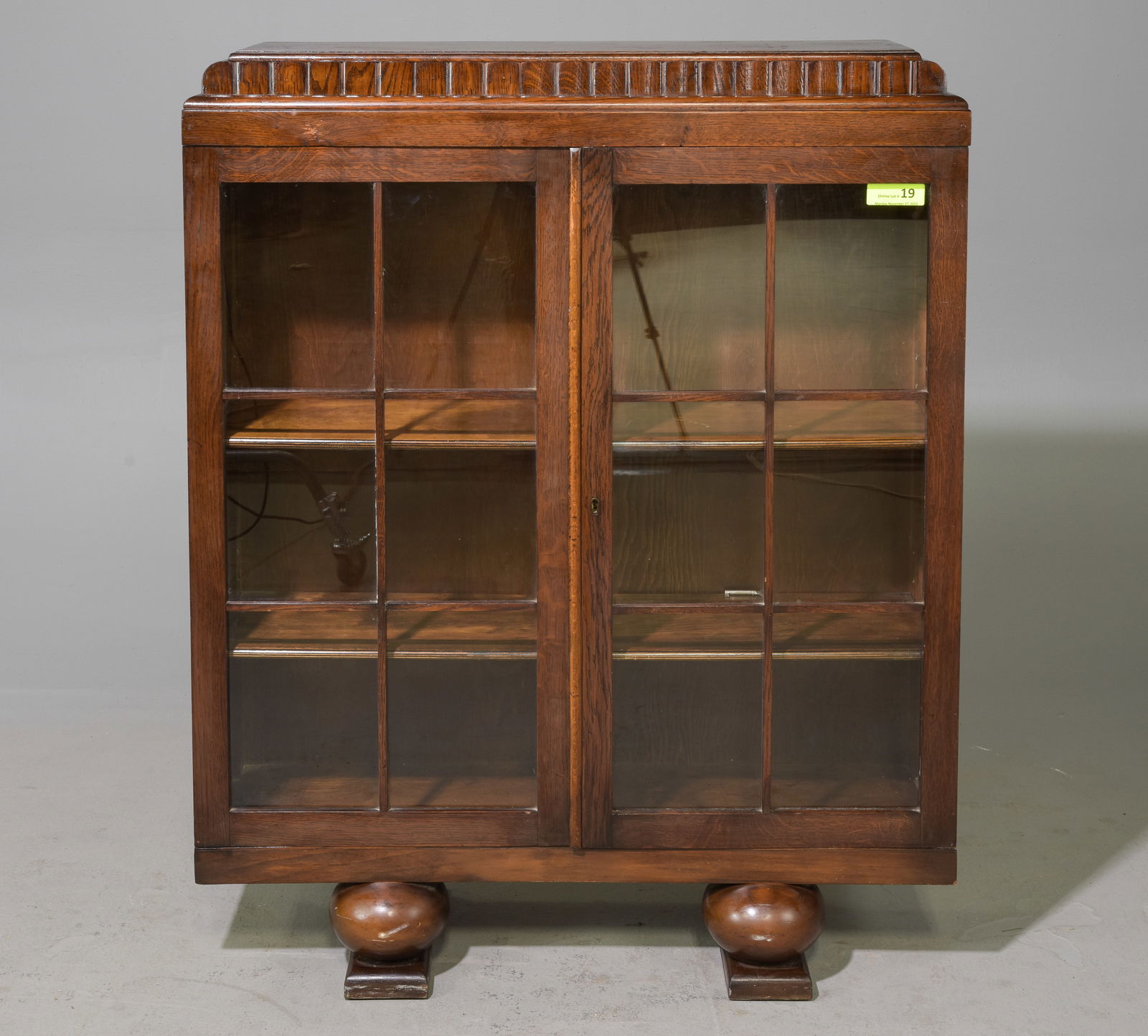 British Oak Double Door Bookcase c.1930's (1 of 3)