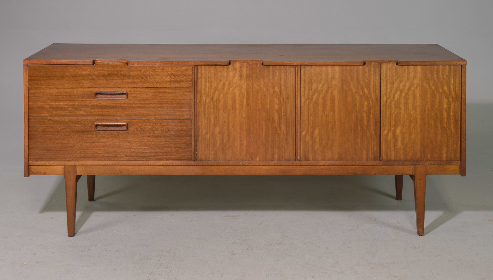 Mid Century Modern Sideboard - Corsica by Nathan: This Danish Modern Style Teak Credenza is the Corsica Model made by Mid Century Modern Furniture Maker Nathan. - 30 in tall x 72 x 18