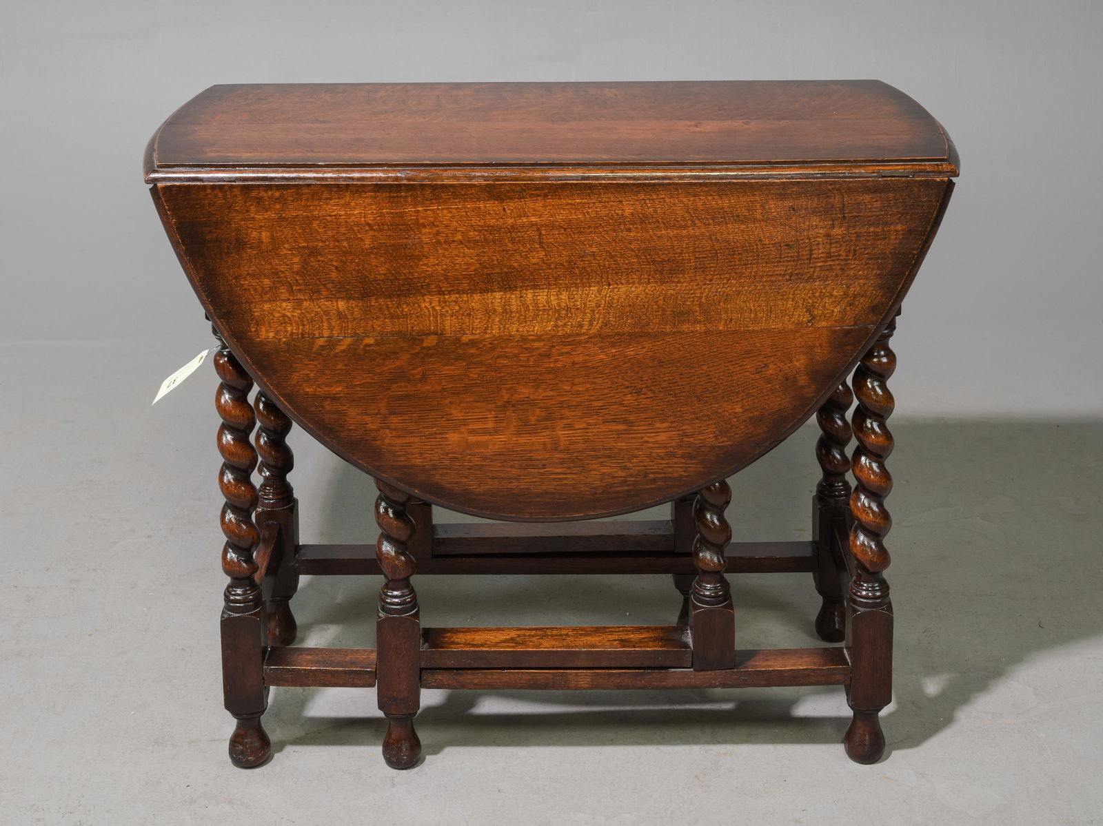 British Oak Barley Twist Drop Leaf Table c.1920's #2 (1 of 3)