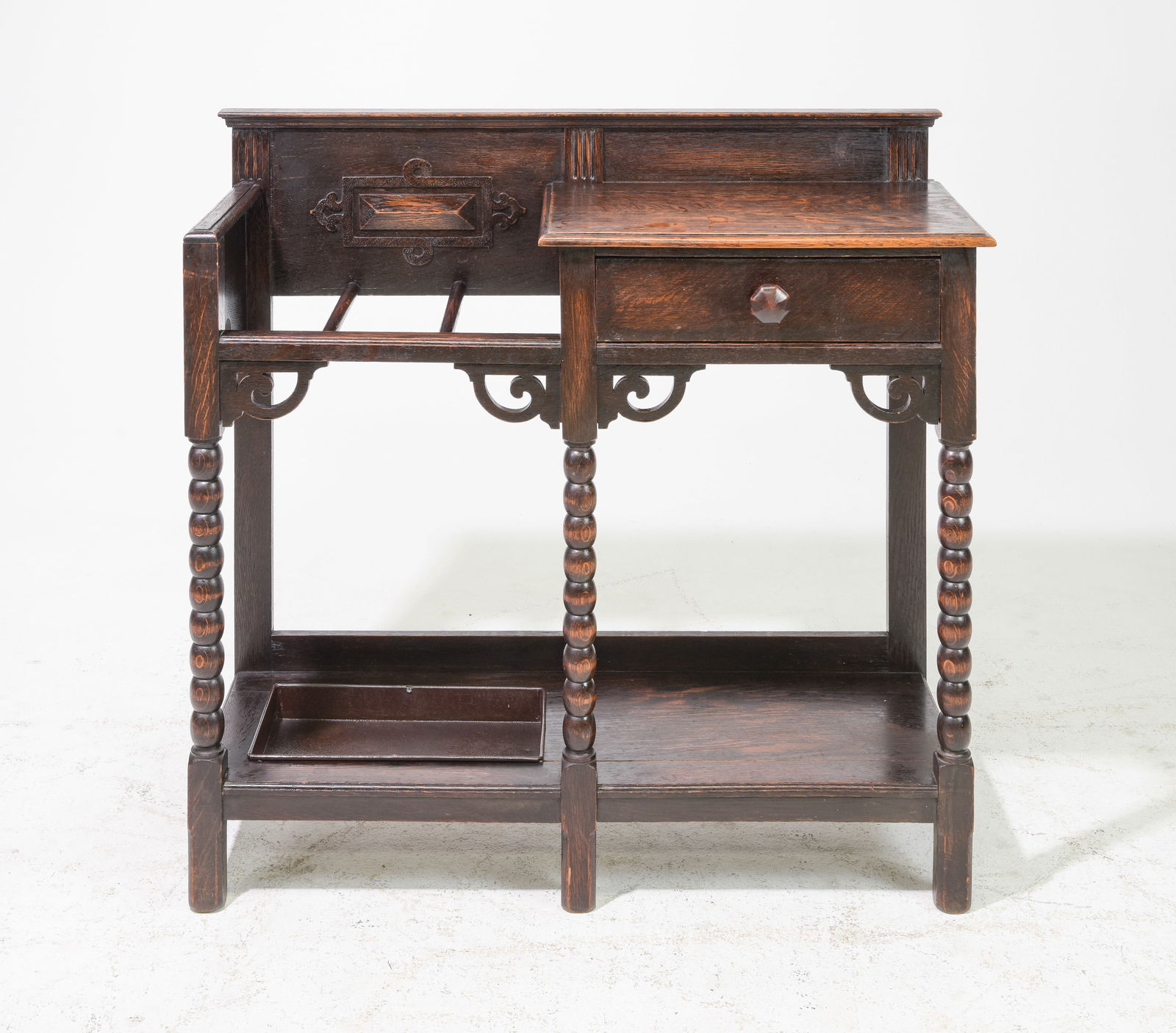 Jacobean Oak Bobbin Brolly / Umbrella Stand c.1920's (1 of 4)