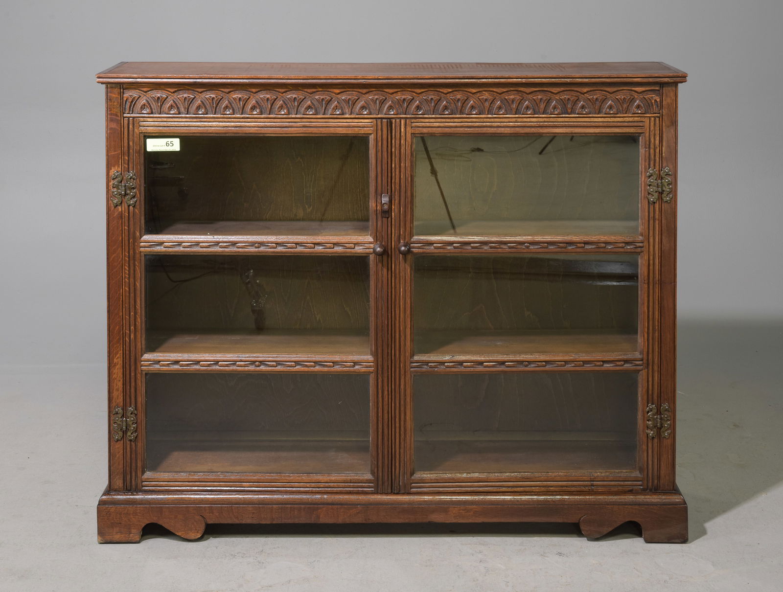 British Oak Double Door Bookcase c.1920's (1 of 4)