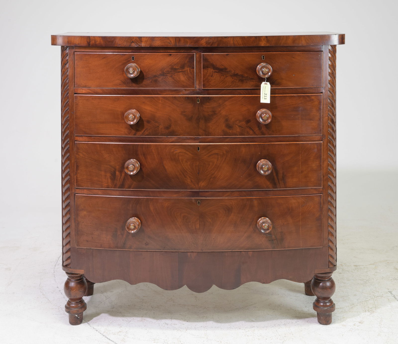 Victorian Mahogany Five Drawer Chest c.1920's (1 of 7)