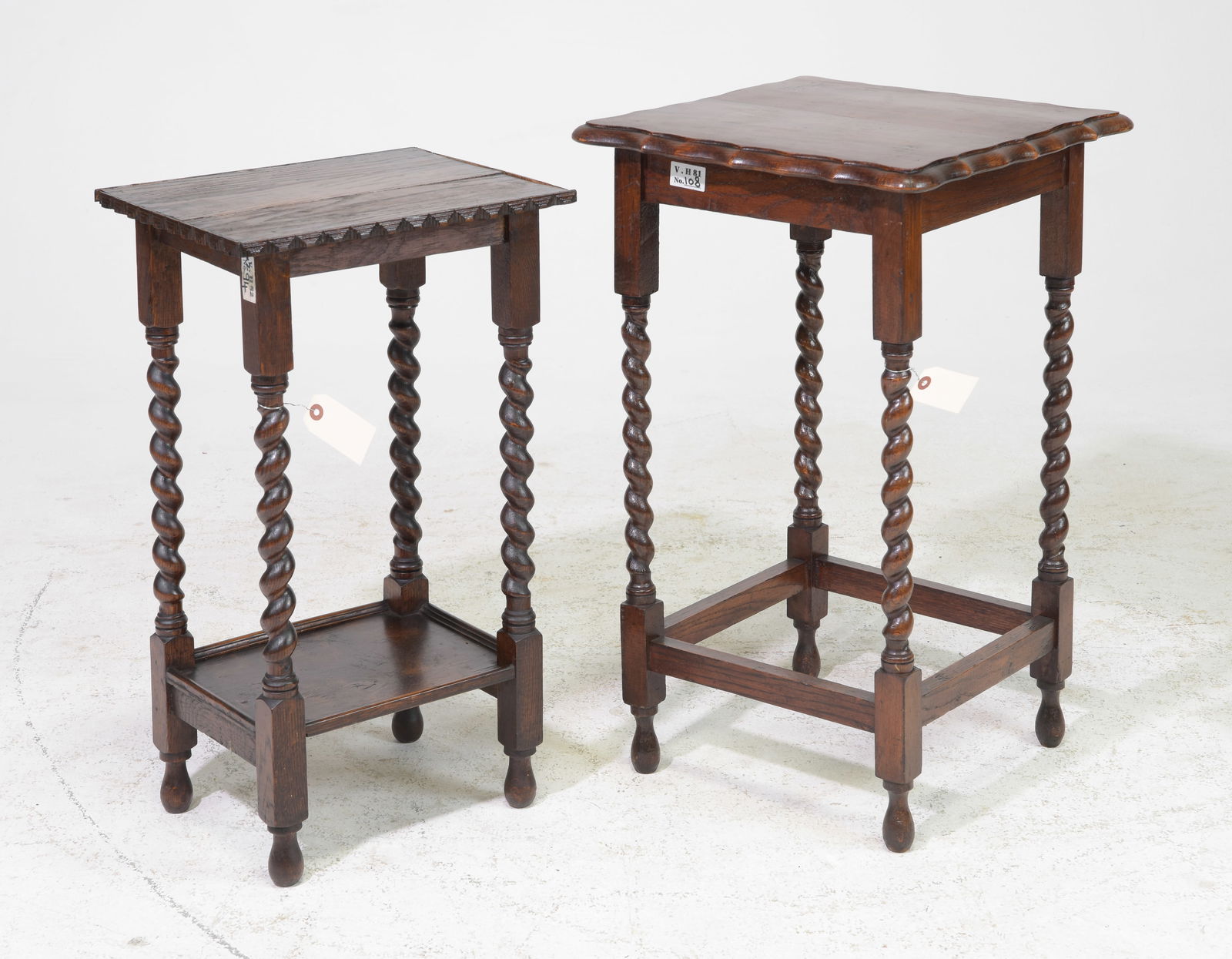2 British Oak Barley Twist Occasional Tables (1 of 4)