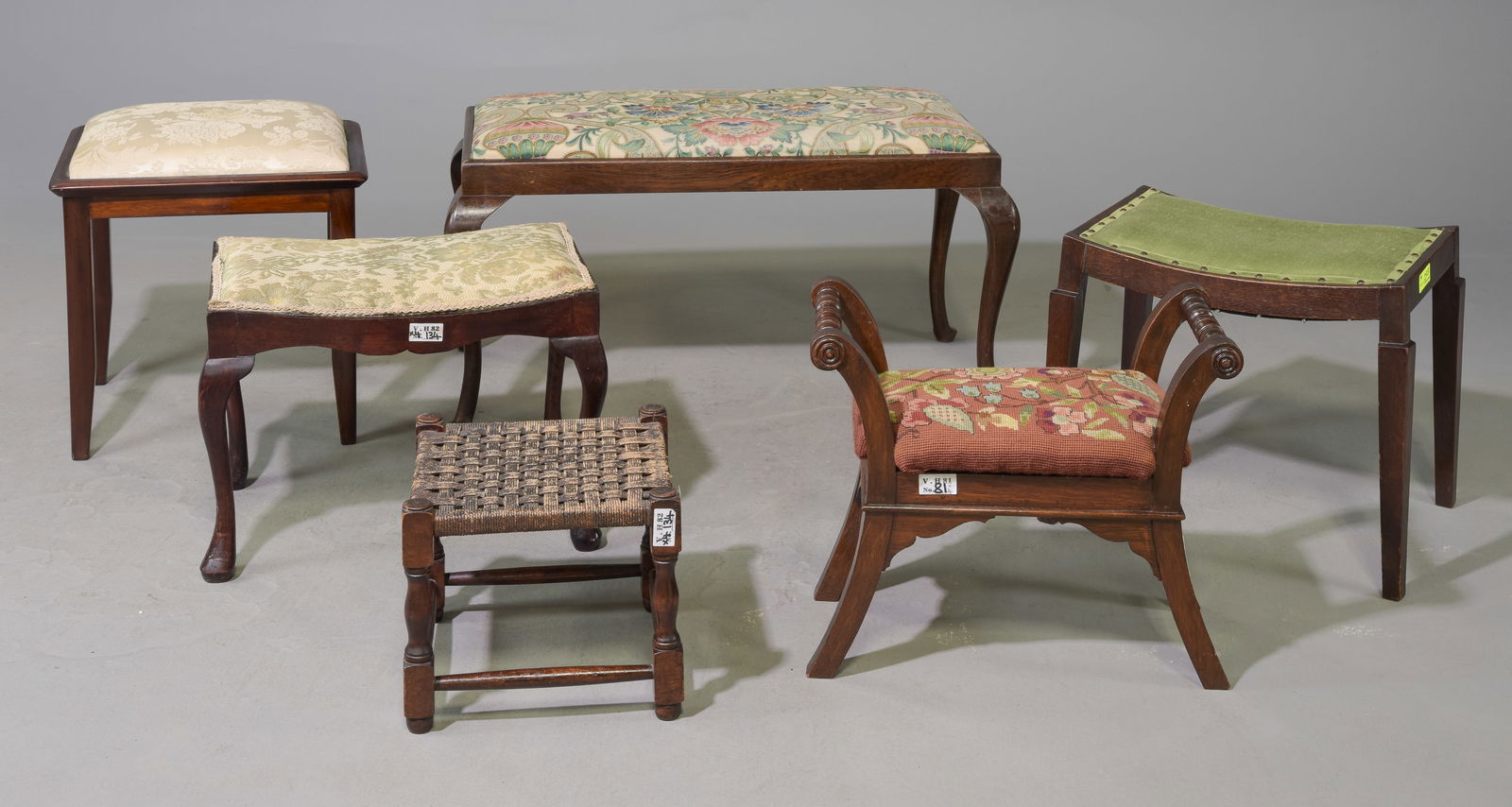 Six Assorted British Stools / Bench c.1920's-30's (1 of 7)