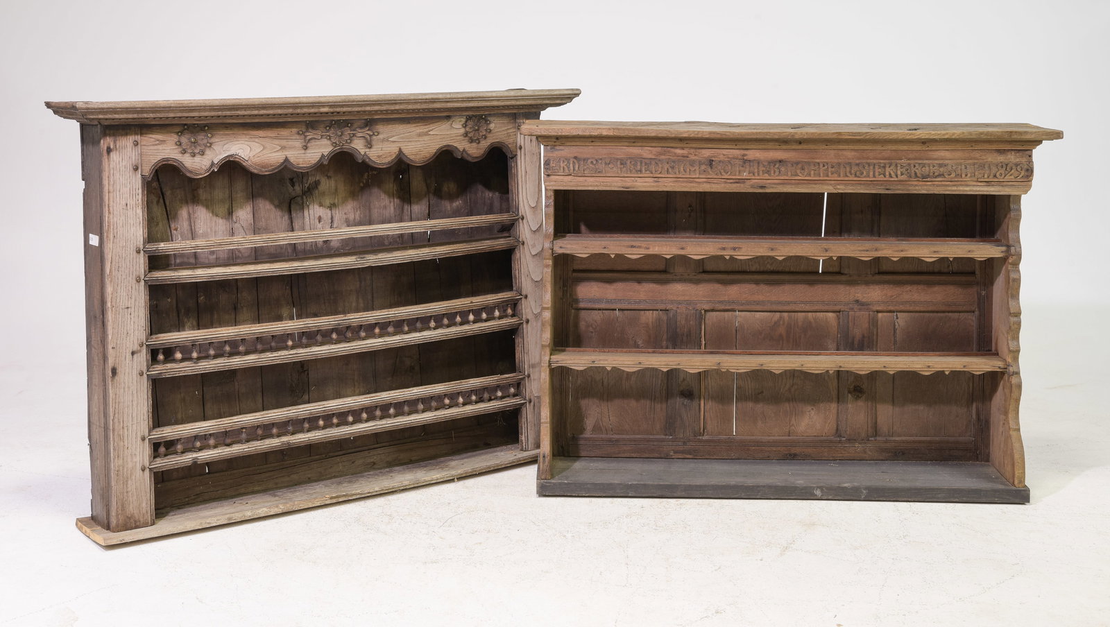 Two Rustic French Plate Racks / Wall Shelves (1 of 2)