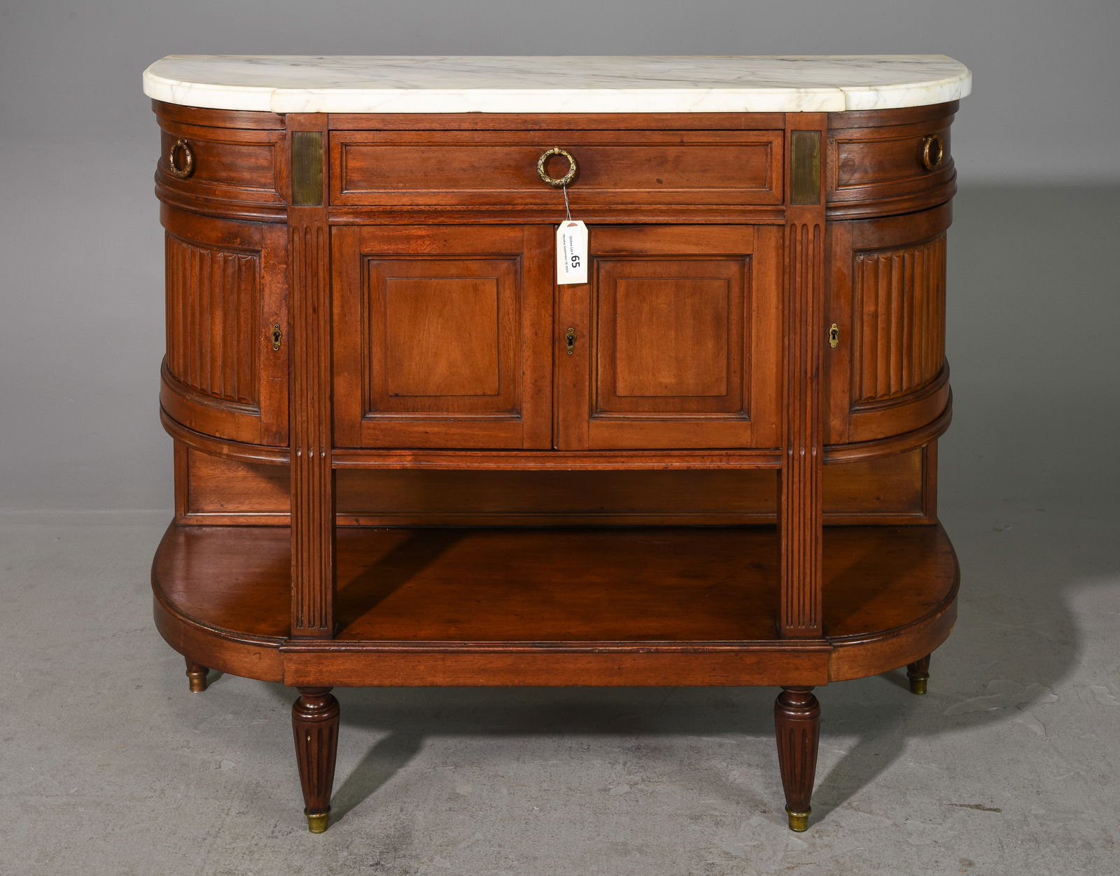 Louis XVI Style White Marble Top Oak Sideboard (1 of 7)