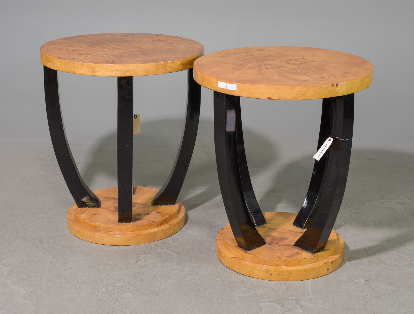 2 Art Deco Style Burled Occasional Tables (1 of 4)