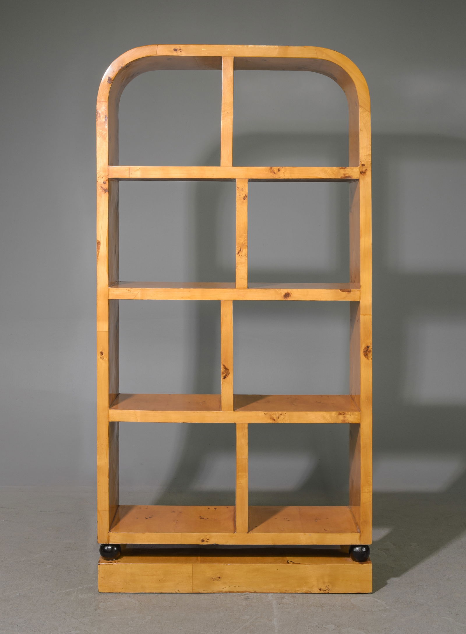 Art Deco Style Burled Arched Room Divider / Bookshelf (1 of 5)