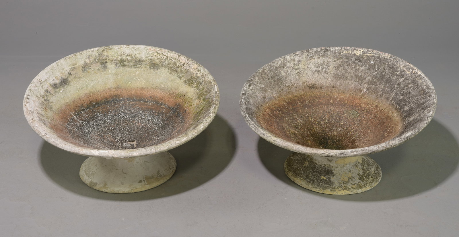 Willy Guhl (1915-2004) - 2 Off Kilter Planters #2: Willy Guhl (1915-2004) - 2 Off Kilter Planters - 15 in tall x 25 x 25 and 14.5 in tall x 25 x 25 - This is fibrated concrete manufactured by Eternit, Switzerland.