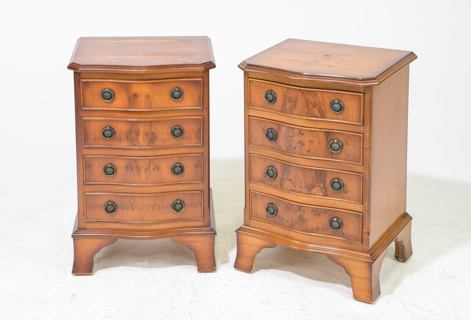Two English Walnut Bedside Chests / Nightstands (1 of 4)