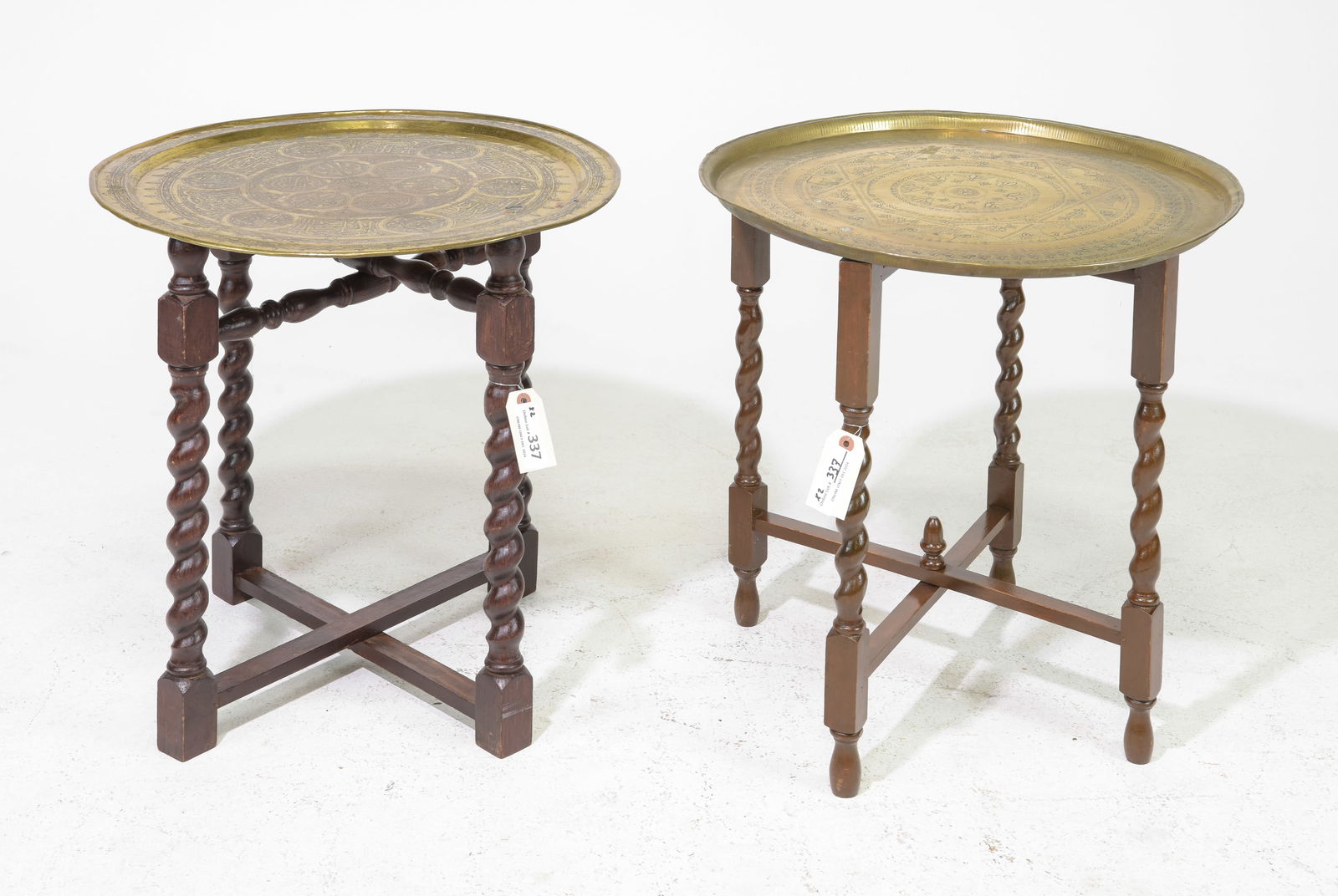 Two Brass Tray Top Folding Tables #2 (1 of 4)