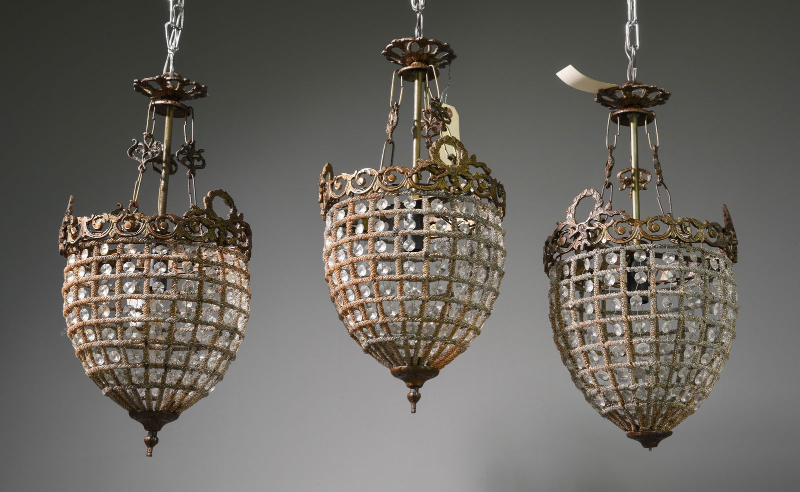 3 Empire Style Basket Chandeliers (1 of 3)