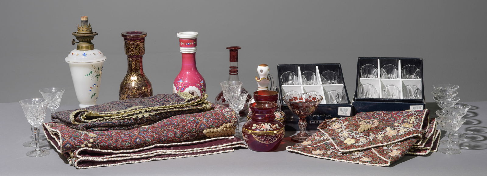 Assorted Cut Crystal, Oil Lamp, Textiles, Etc. (1 of 6)