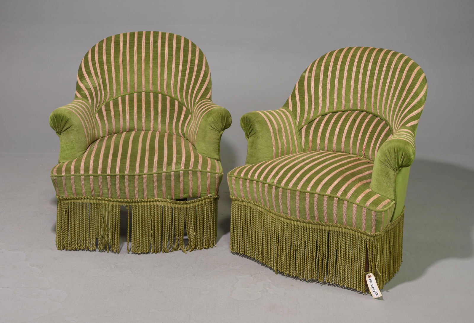Two French Green Crapeau / Boudoir Chairs (1 of 5)