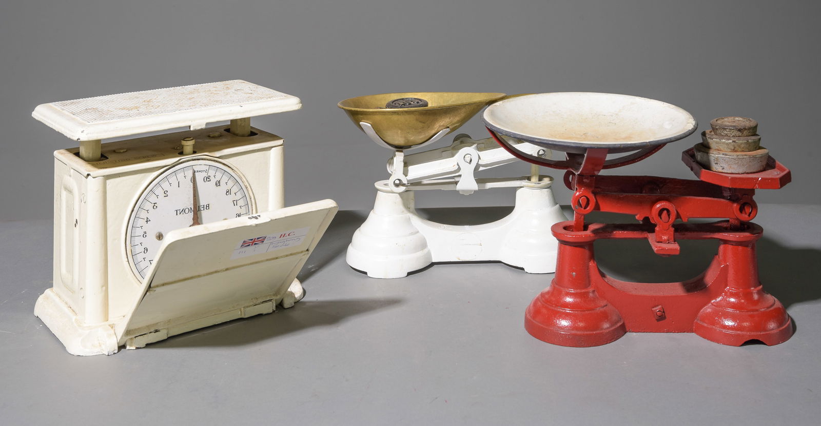 3 British Painted Balance Scales with Weights (1 of 6)