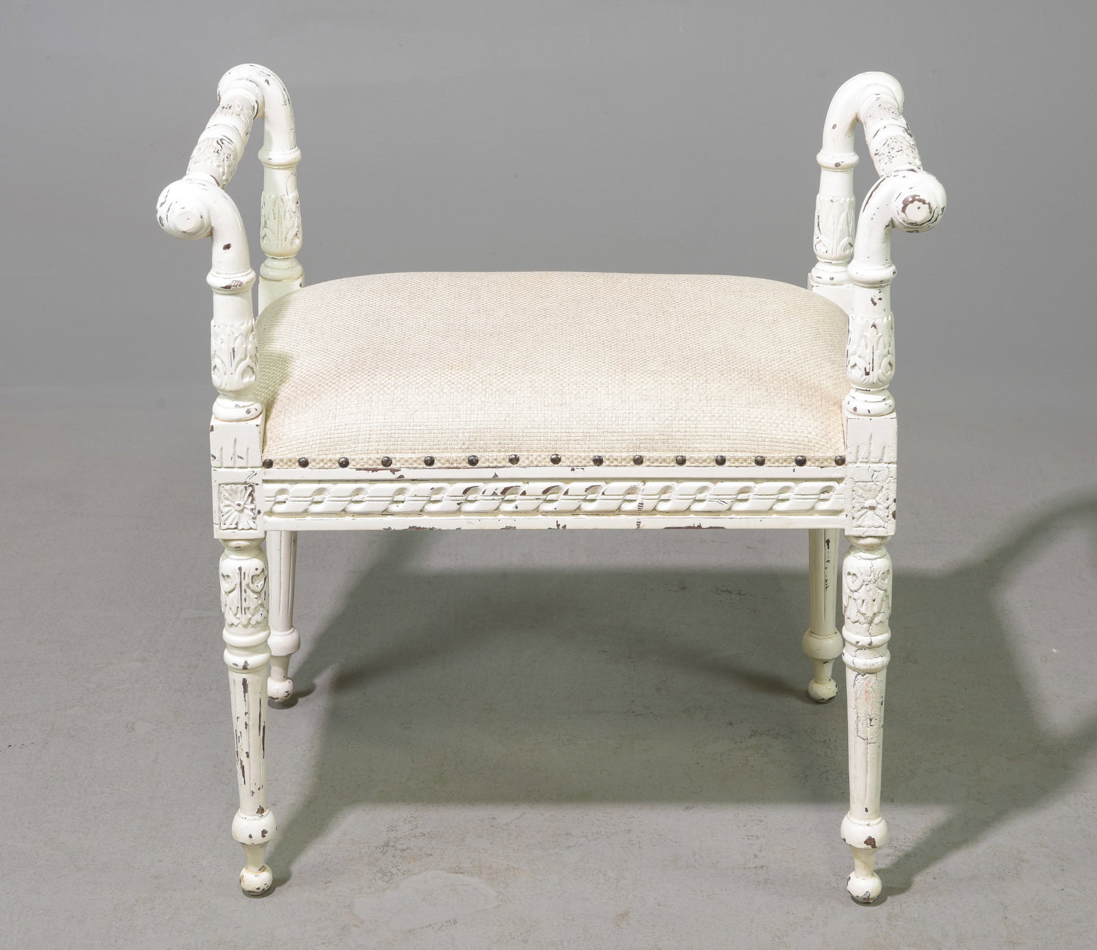 French Style Painted Vanity Bench / Stool (1 of 3)