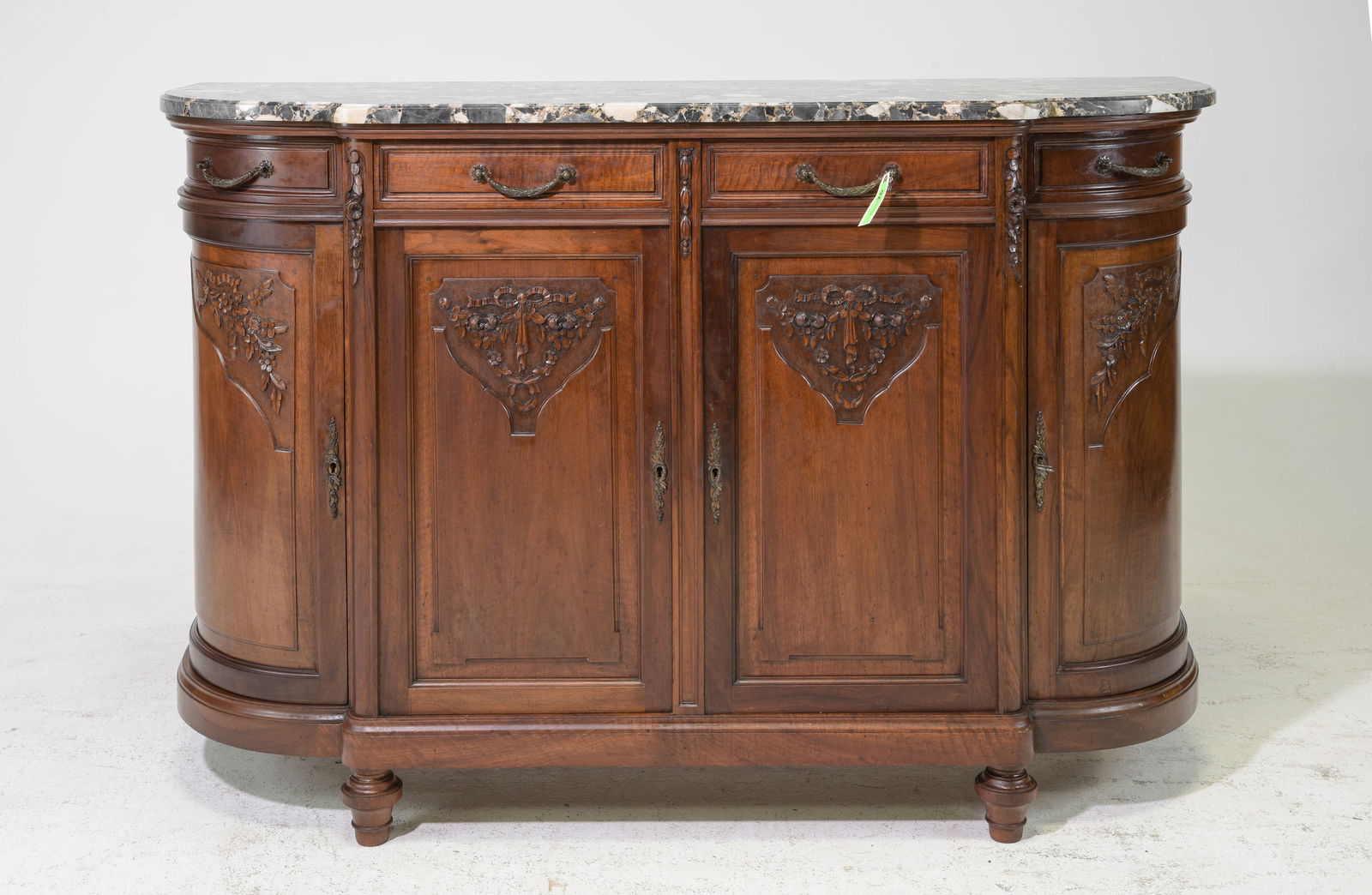Louis XVI Style Walnut Marble Top Sideboard (1 of 5)