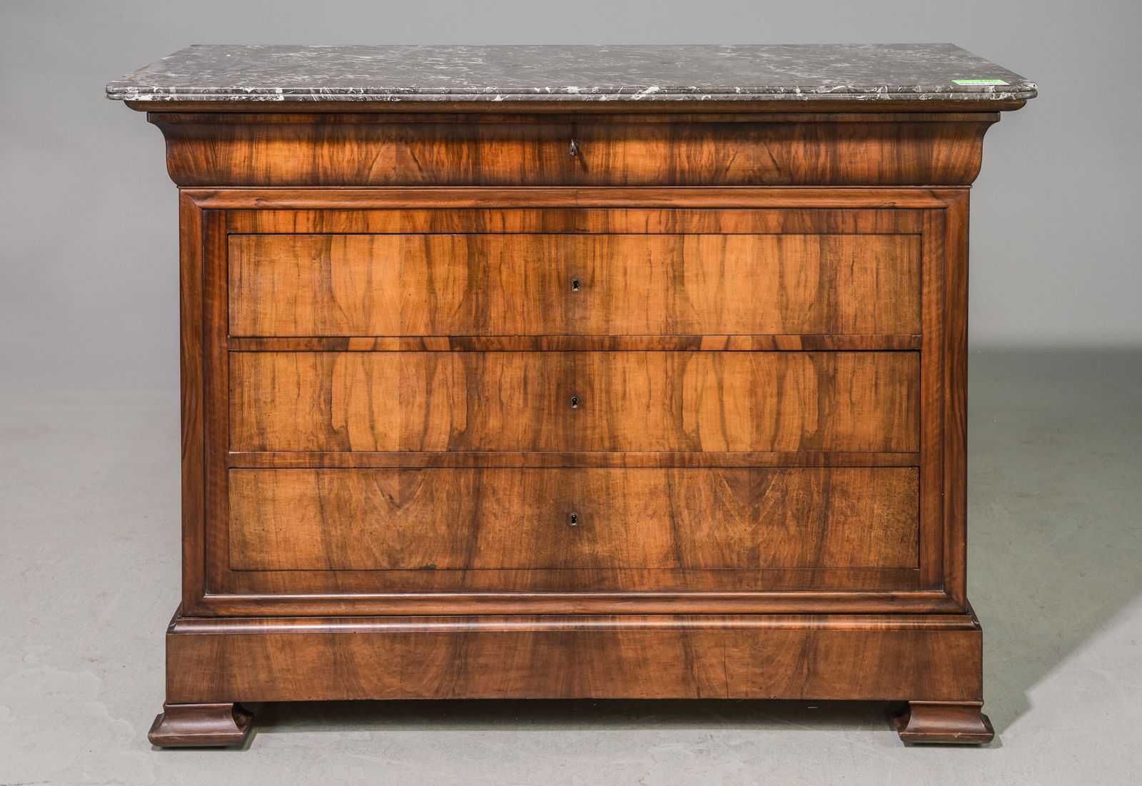 Louis Philippe Walnut Marble Top Chest (1 of 4)